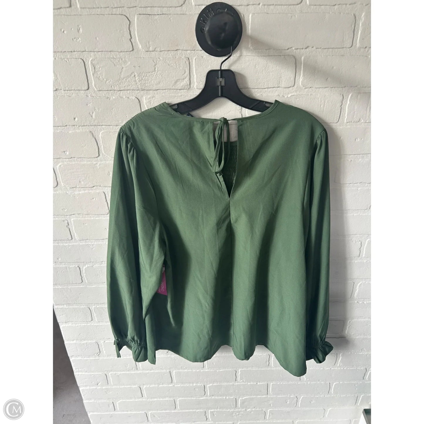 Top Long Sleeve By Michelle Mcdowell In Green, Size: L