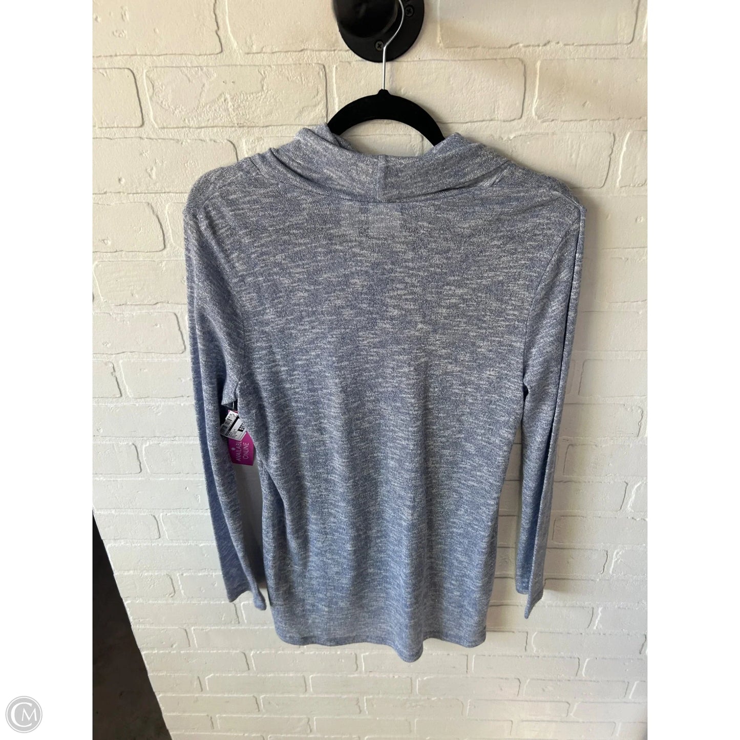 Top Long Sleeve By Chicos In Blue & Silver, Size: M