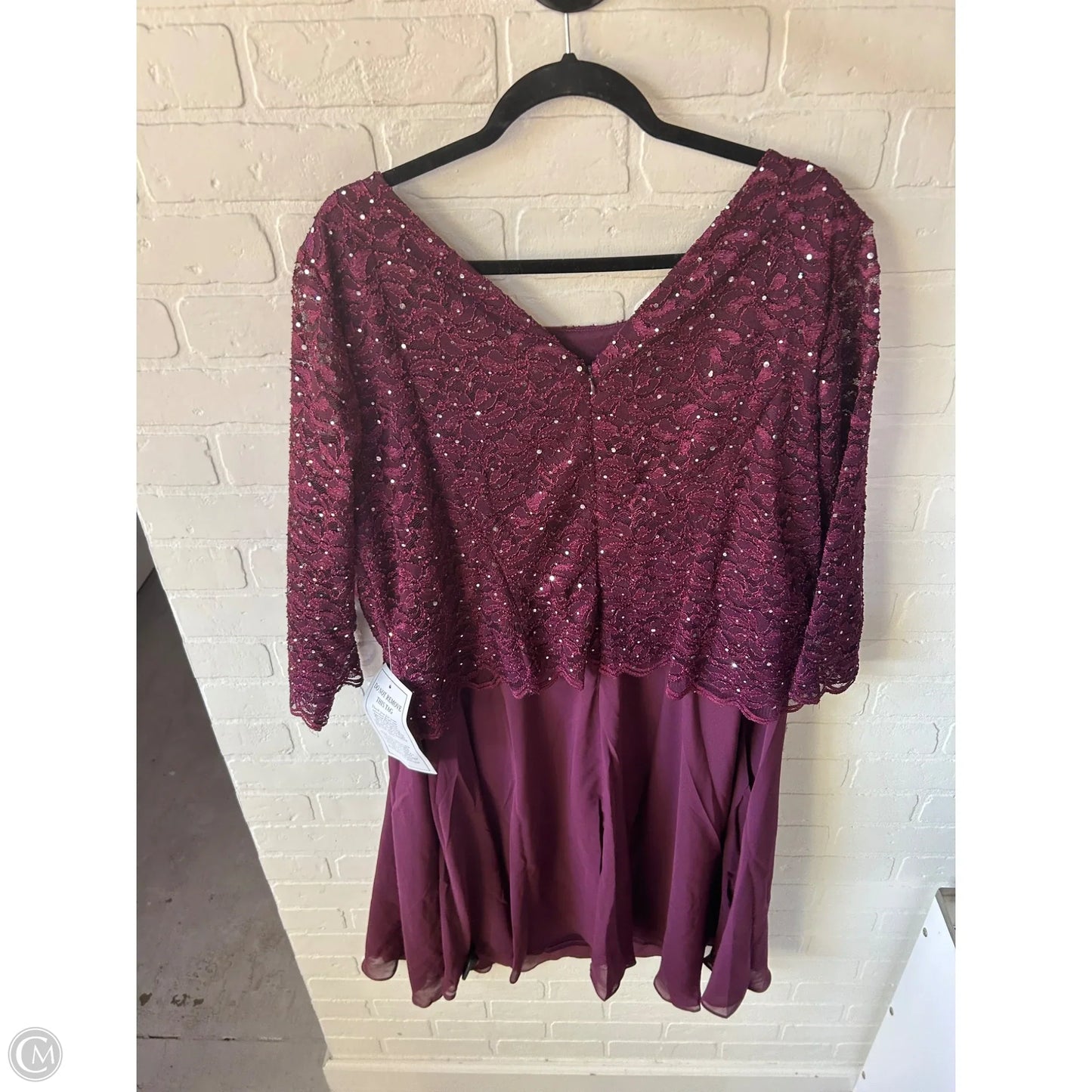 Dress Party Midi By Roamans In Purple & Silver, Size: 3x