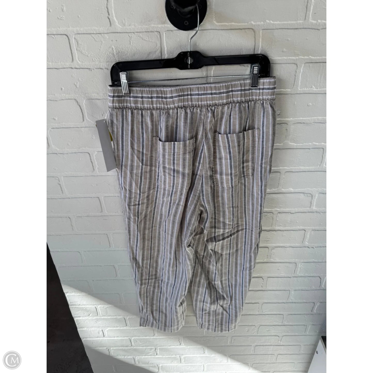 Pants Linen By Loft In Tan & White, Size: 8p