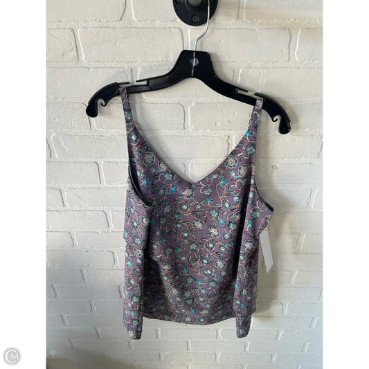 Blouse Sleeveless By Cabi In Purple & White, Size: M
