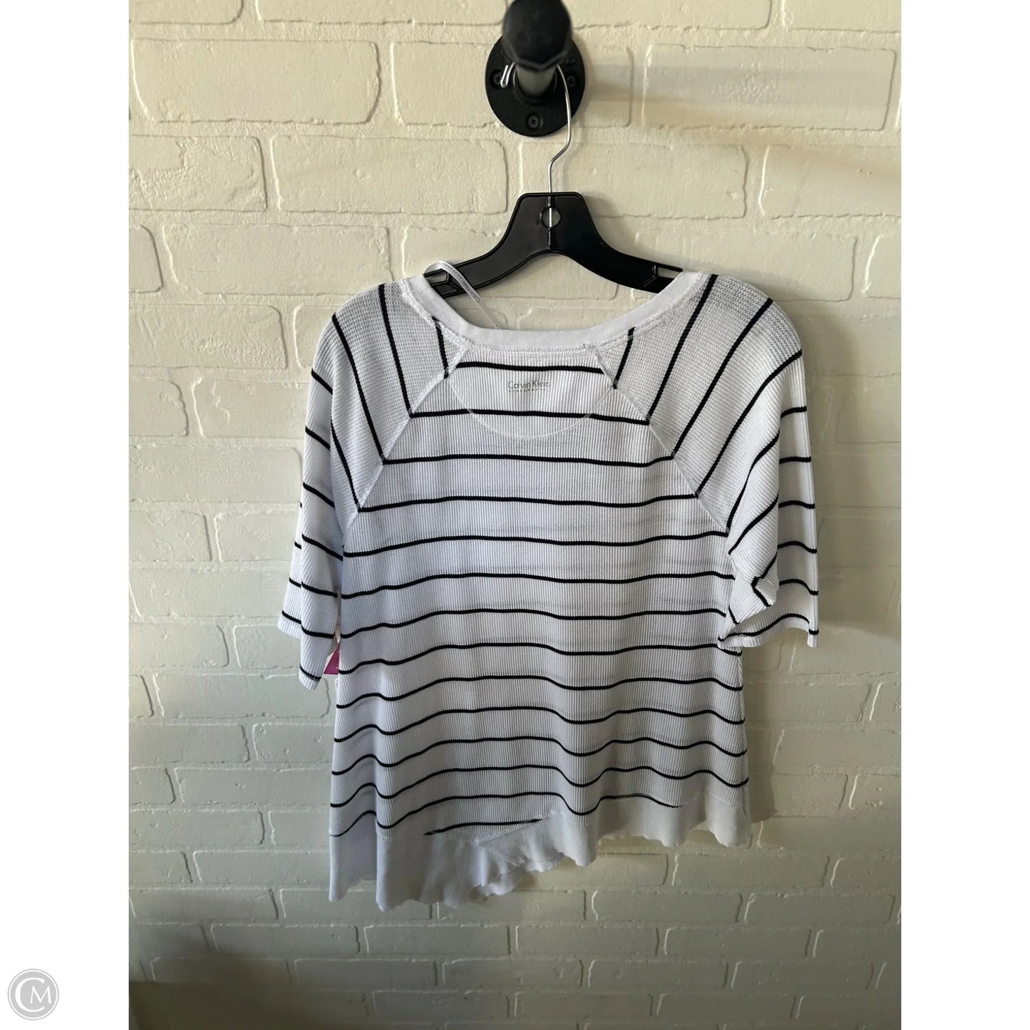 Top Short Sleeve By Calvin Klein Performance In Black & White, Size: M