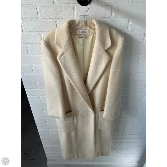 Coat Wool By Clothes Mentor In Cream, Size: M