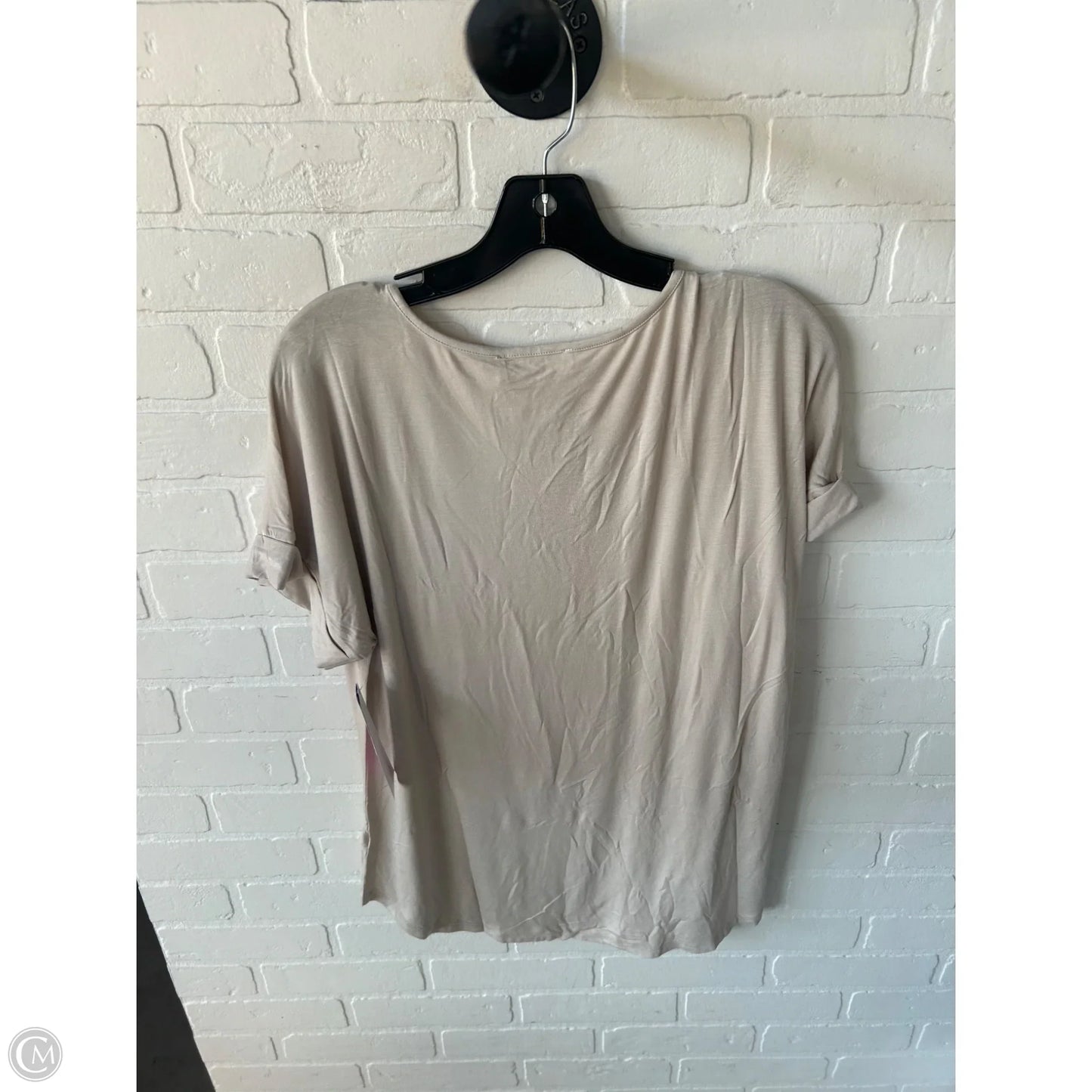 Top Short Sleeve Basic By Zenana In Tan, Size: S