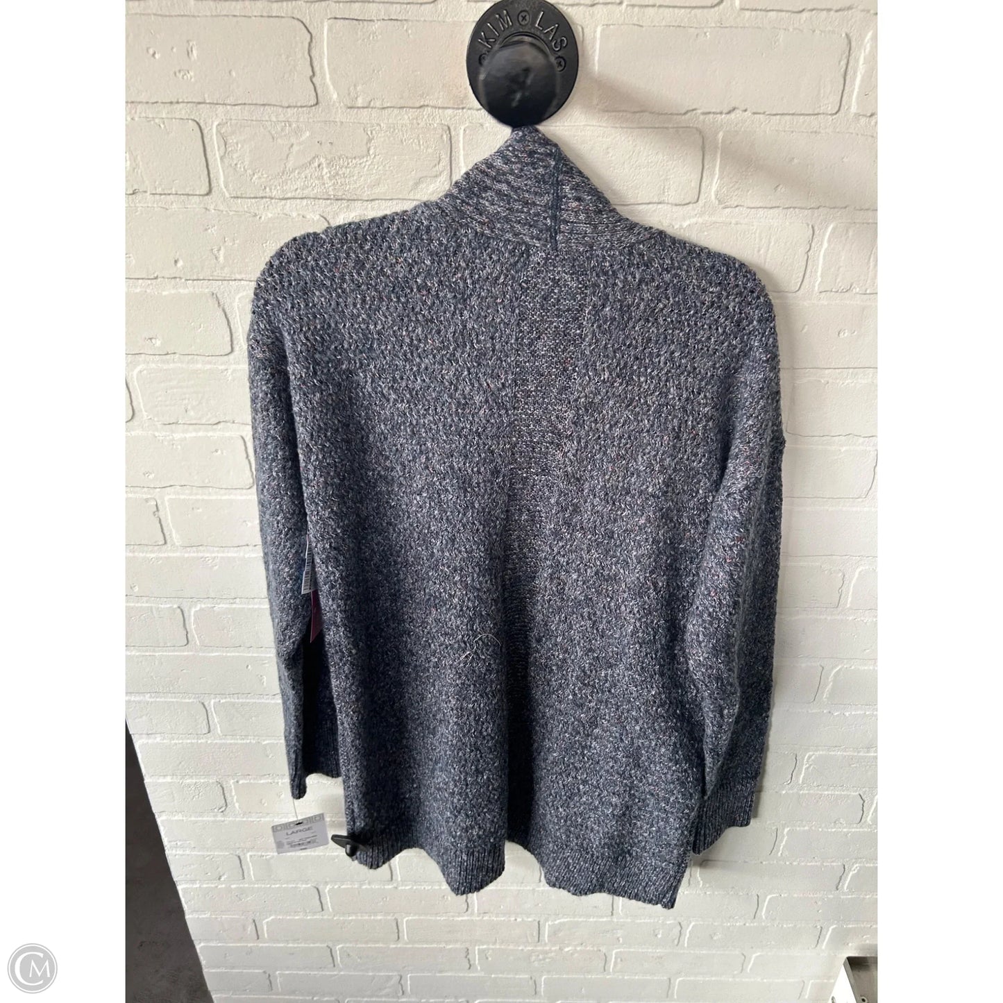 Sweater Cardigan By Liz Claiborne In Blue, Size: L