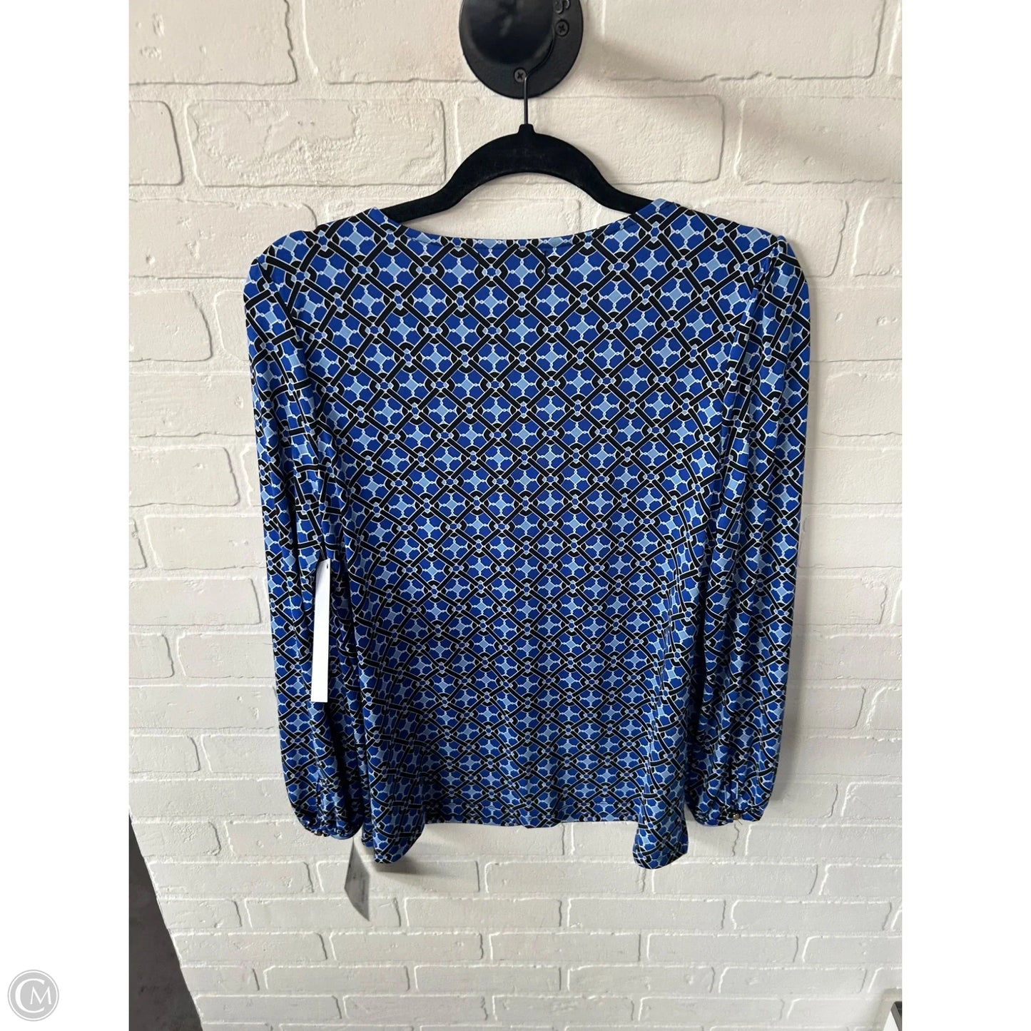 Top Long Sleeve By Liz Claiborne In Black & Blue, Size: M