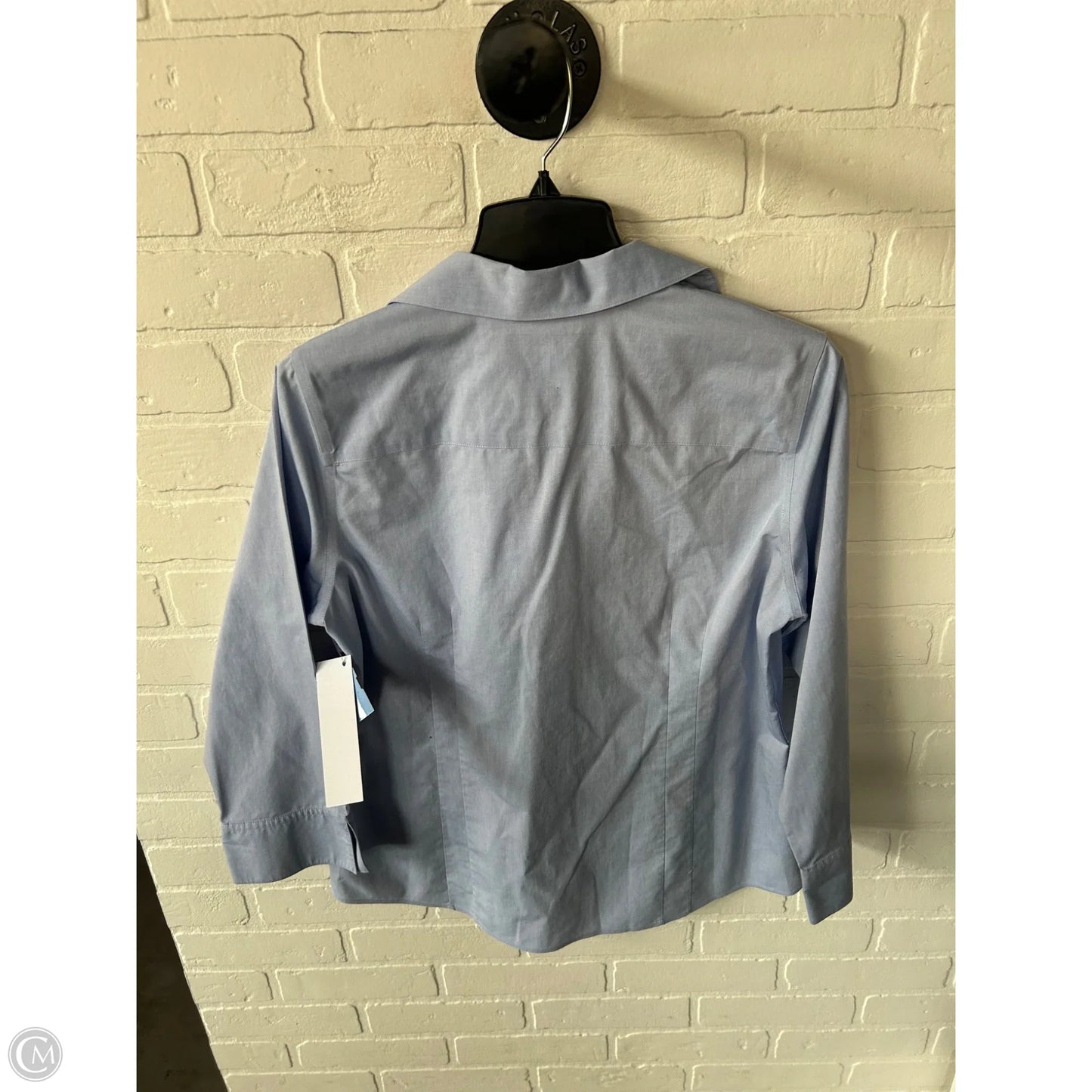 Blouse Long Sleeve By Foxcroft In Blue, Size: M