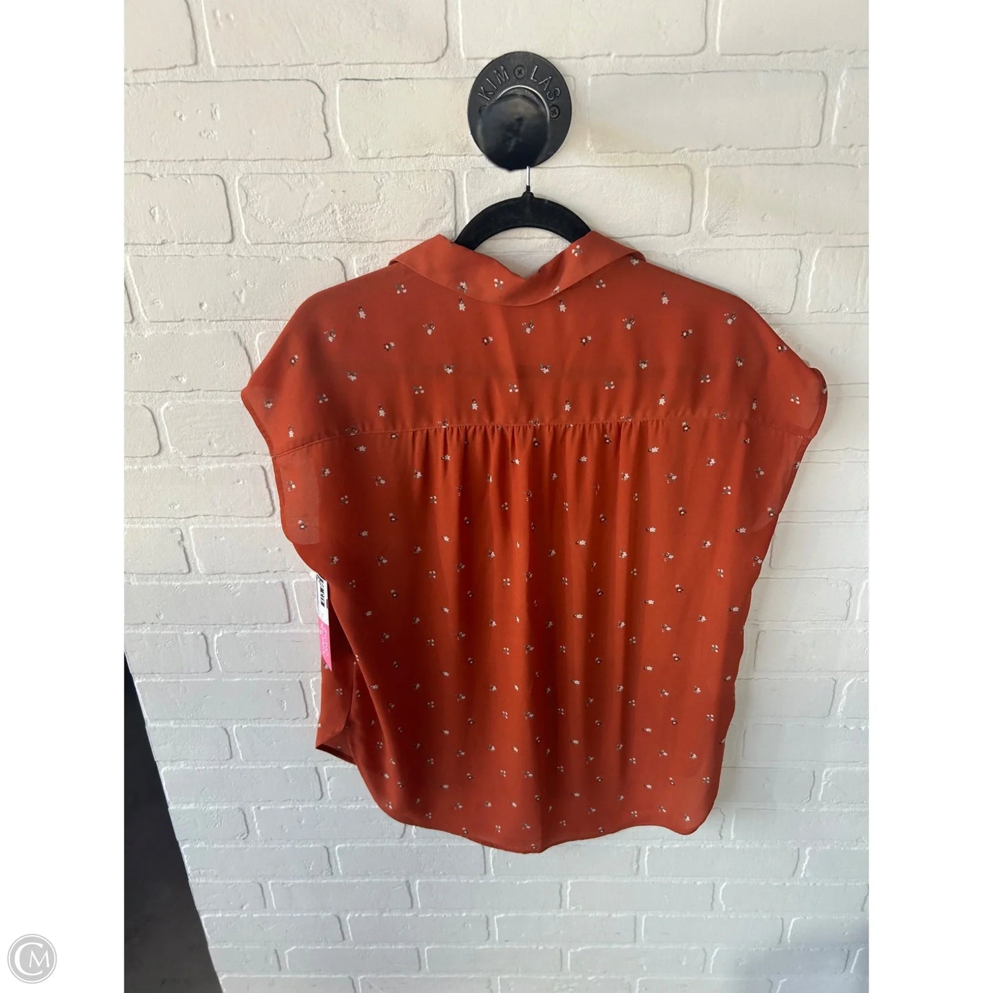 Blouse Sleeveless By Loft In Orange & Pink, Size: S