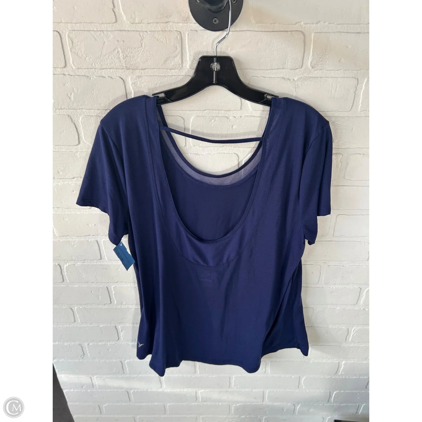 Athletic Top Short Sleeve By Old Navy In Navy, Size: Xl
