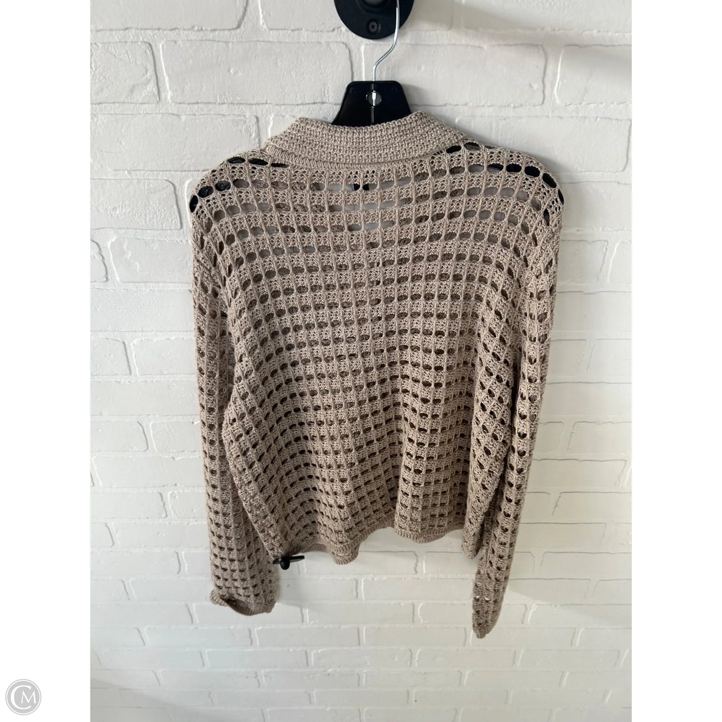 Sweater Cardigan By Ann Taylor In Tan, Size: M