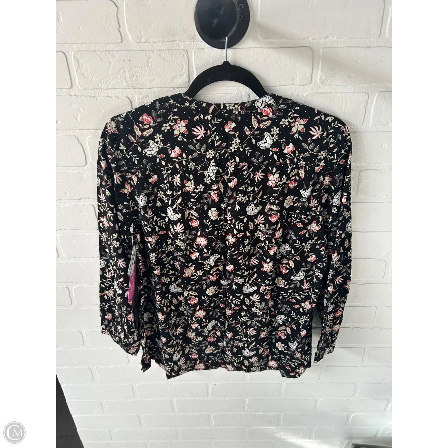 Top Long Sleeve By Old Navy In Black & Cream, Size: S