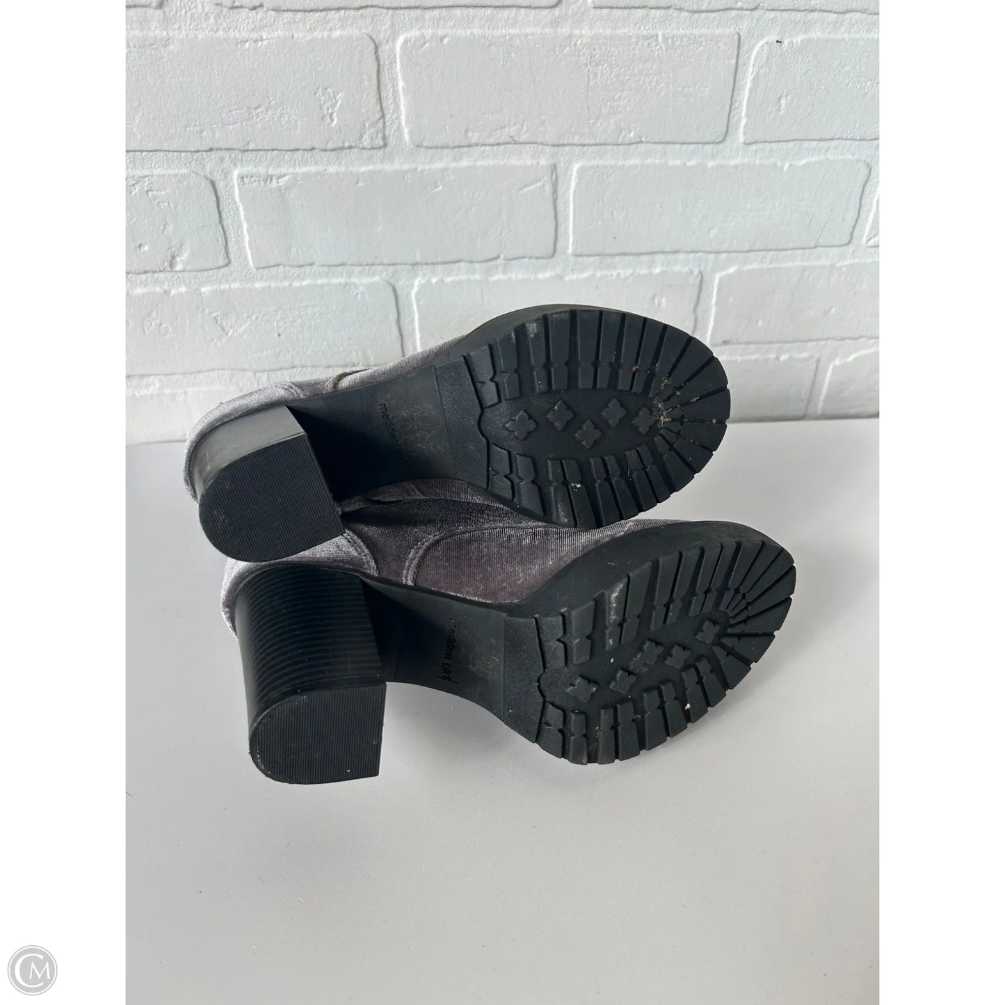 Boots Ankle Heels By Madden Girl In Grey, Size: 8