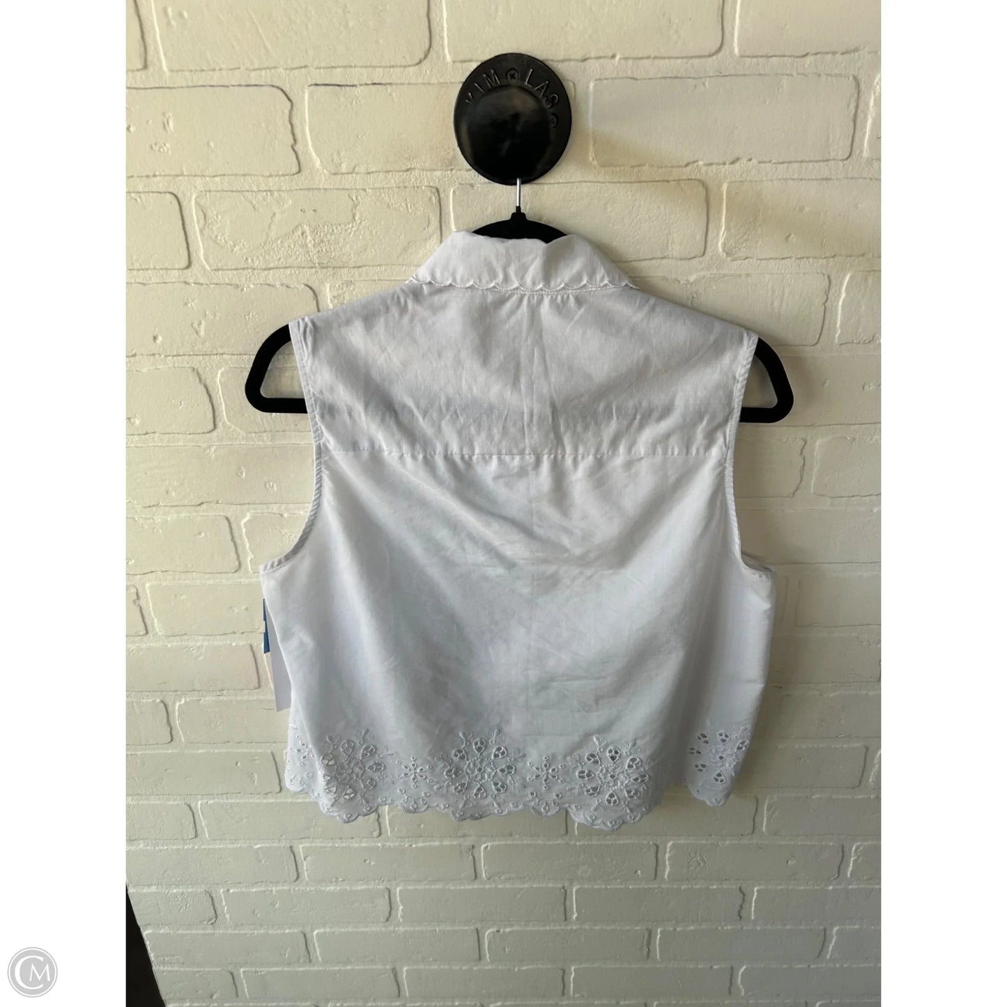 Top Sleeveless By Zara In White, Size: L