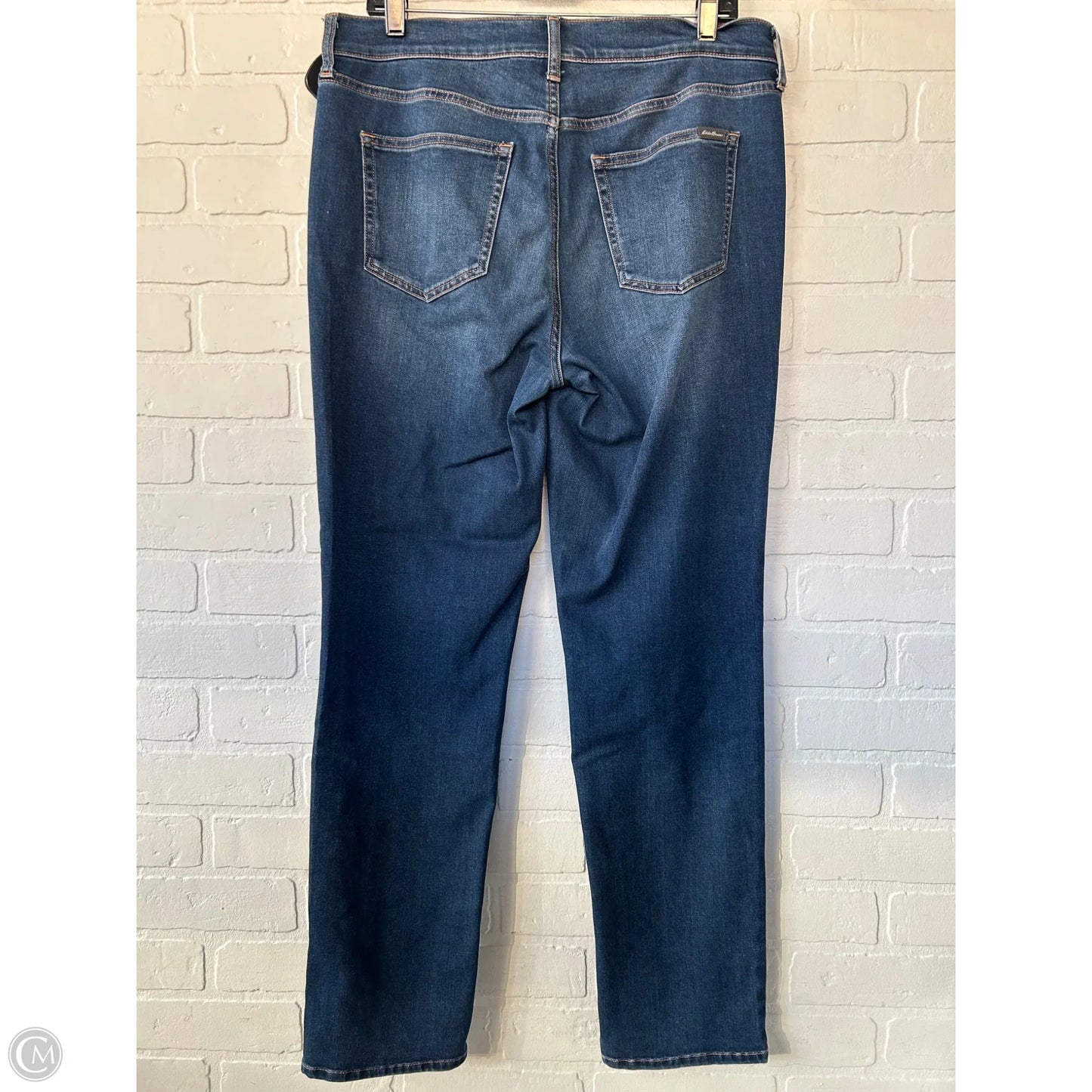 Jeans Straight By Eddie Bauer In Blue Denim, Size: 12