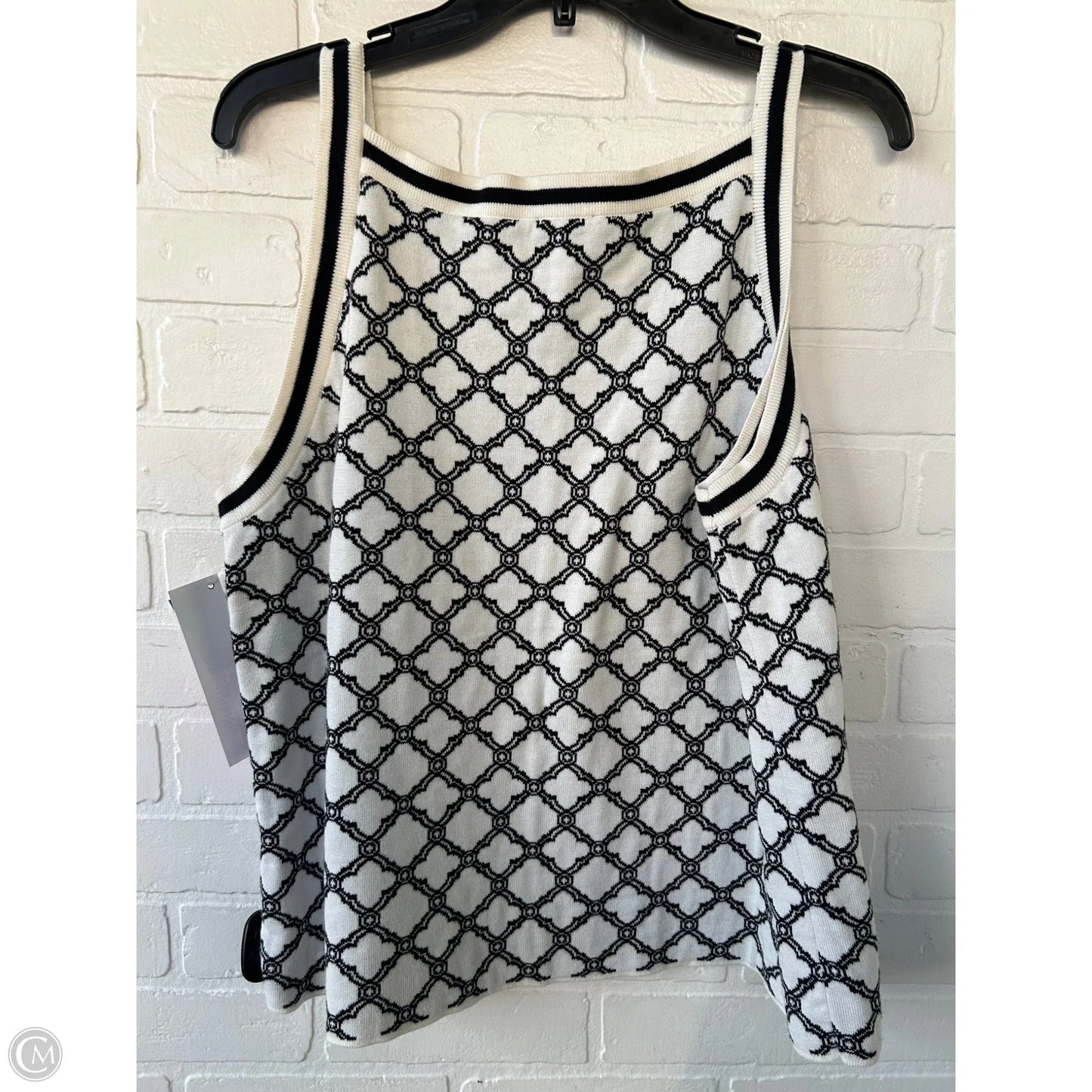 Vest Sweater By Talbots In Black & White, Size: 1x