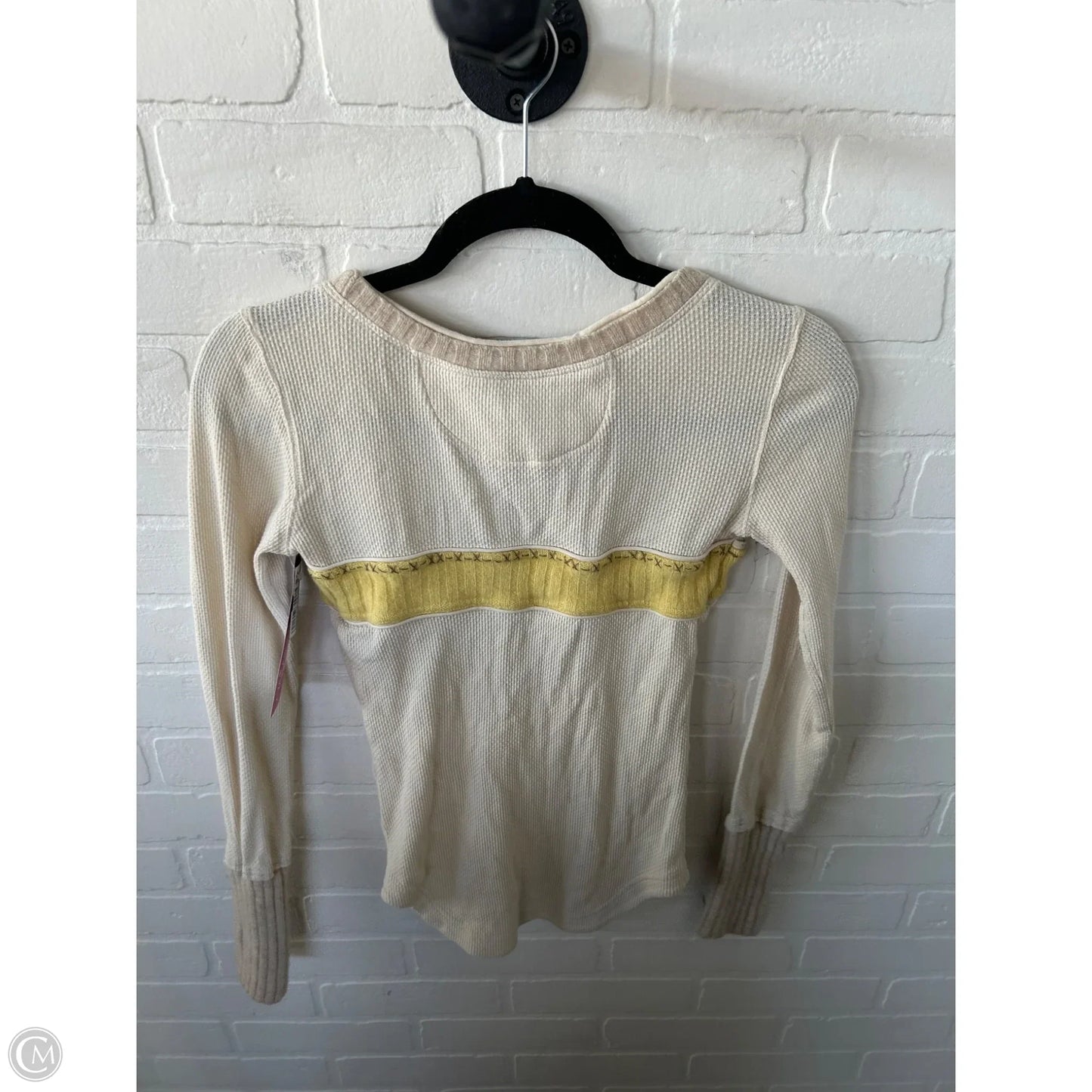 Top Long Sleeve By Free People In Cream & Yellow, Size: S