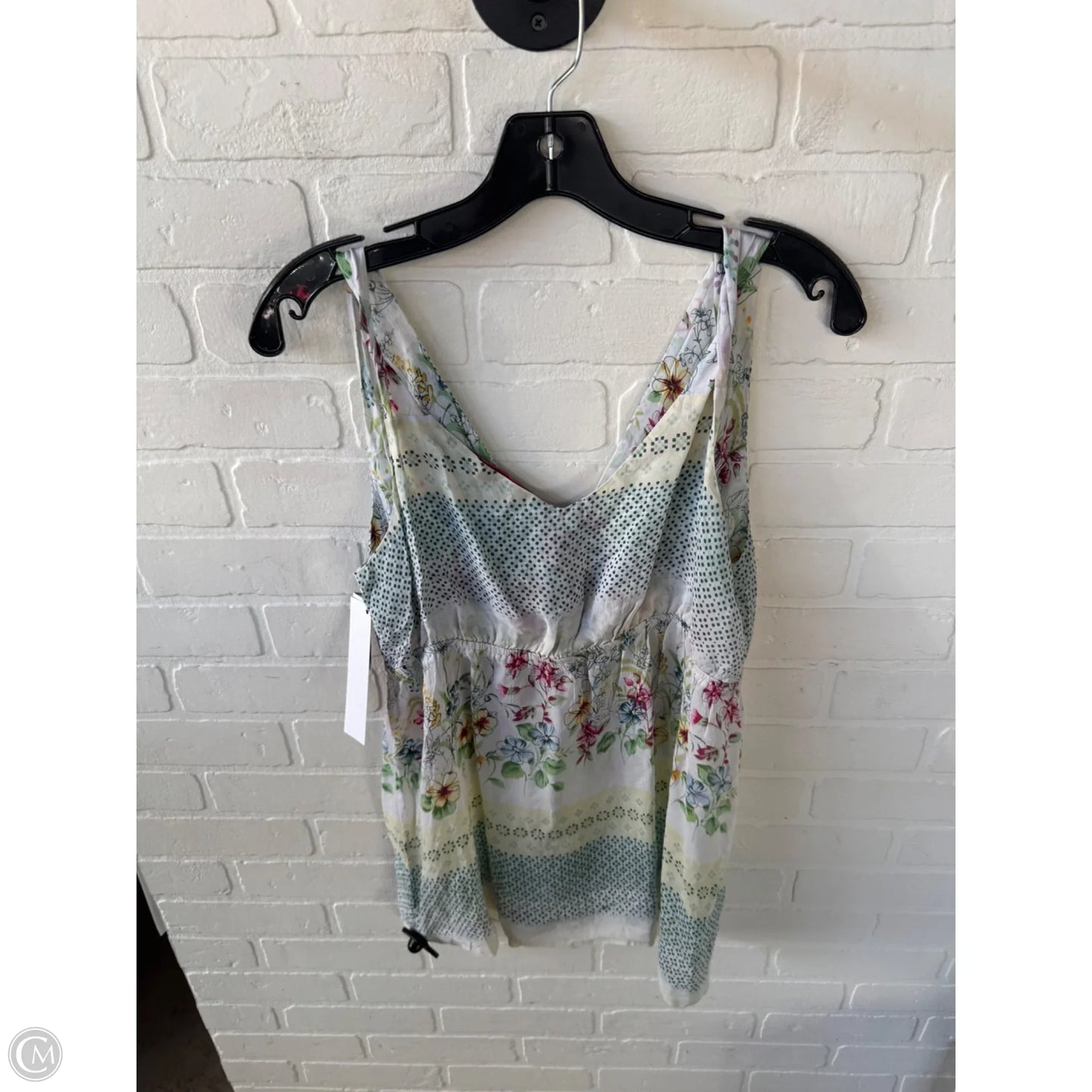 Top Sleeveless Designer By Johnny Was In Cream & Green, Size: S