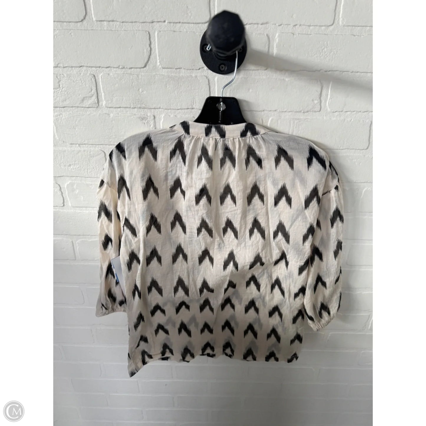 Top 3/4 Sleeve By Elie Tahari In Black & Cream, Size: Xs