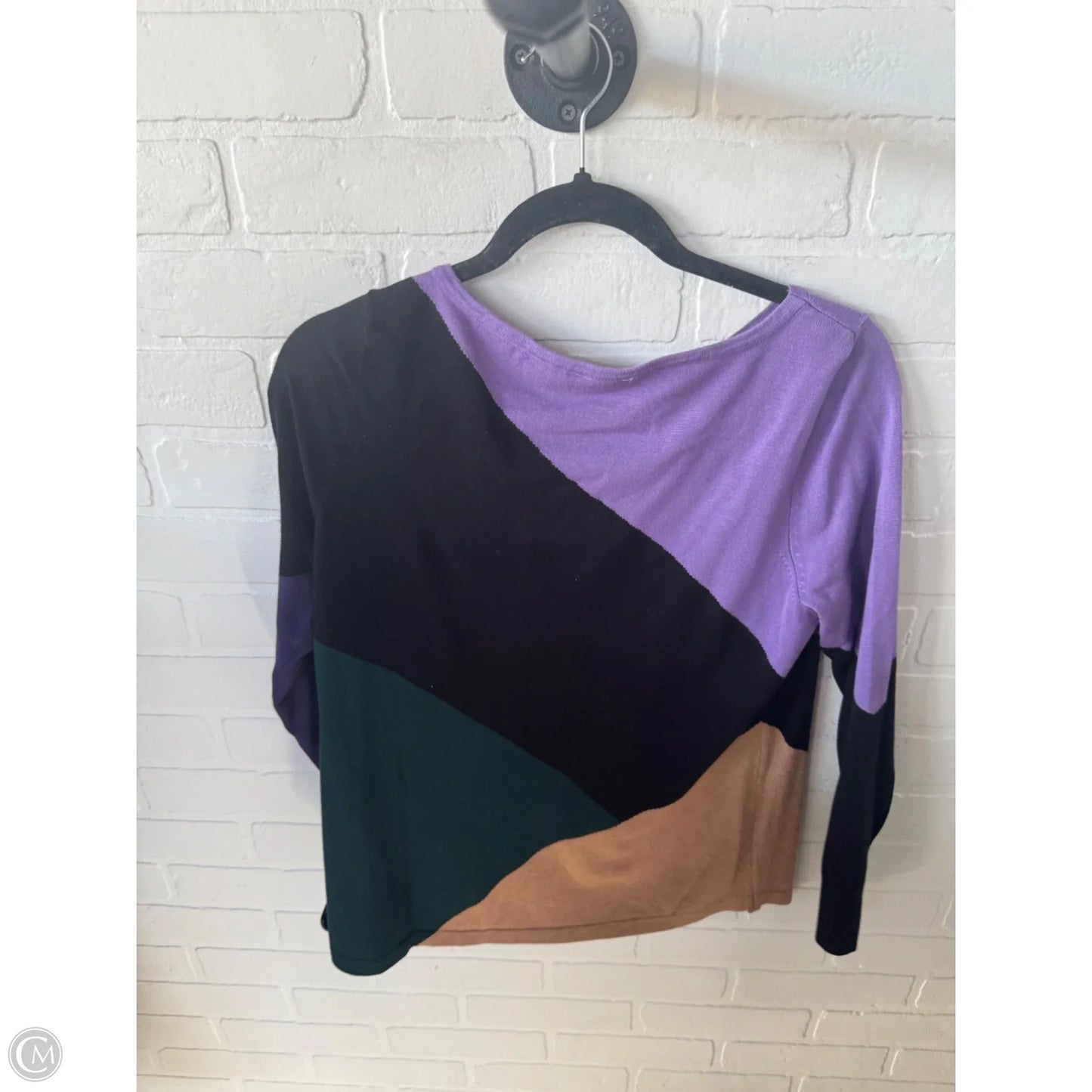 Sweater By Chicos In Black & Purple, Size: S