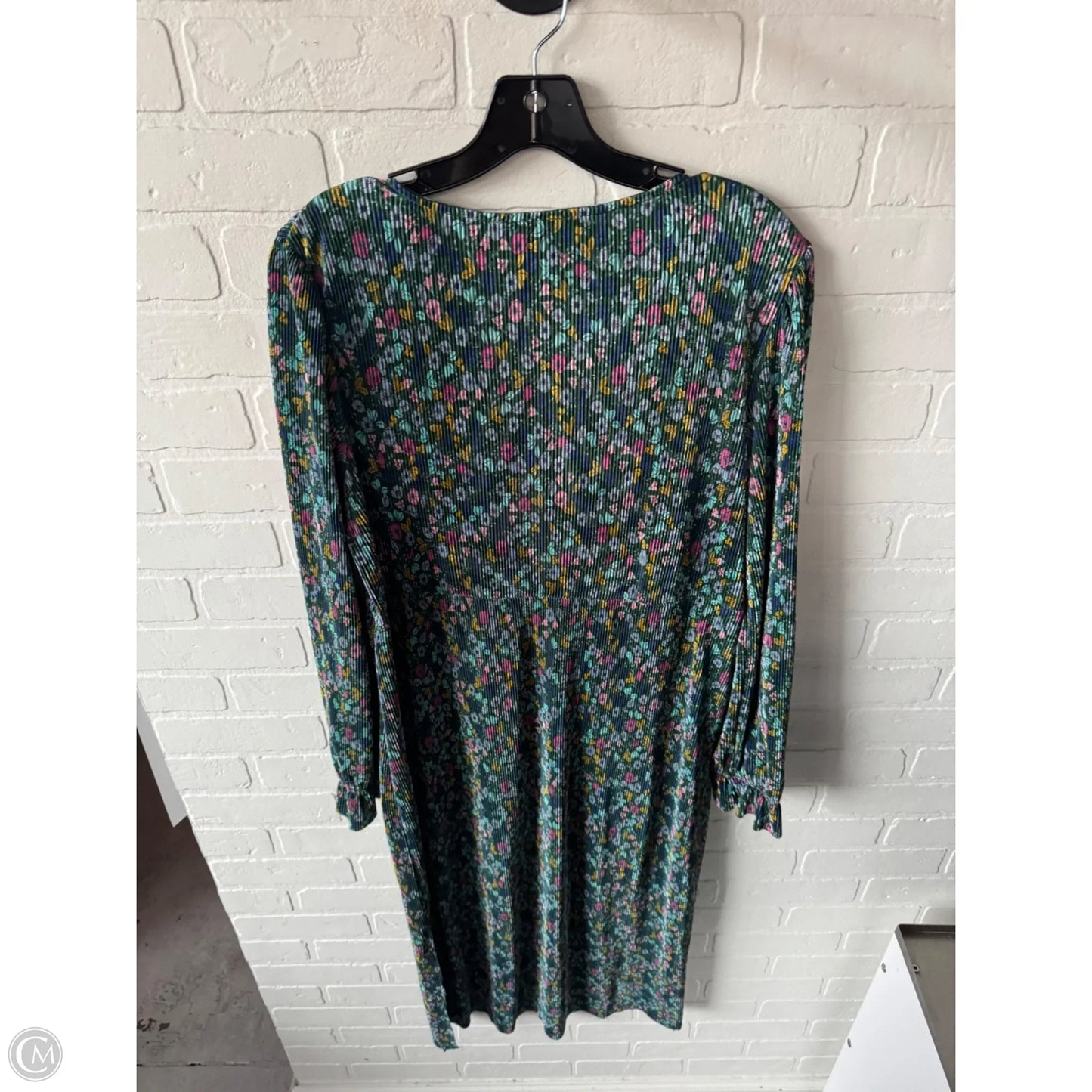 Dress Casual Midi By Asos In Green & Pink, Size: L