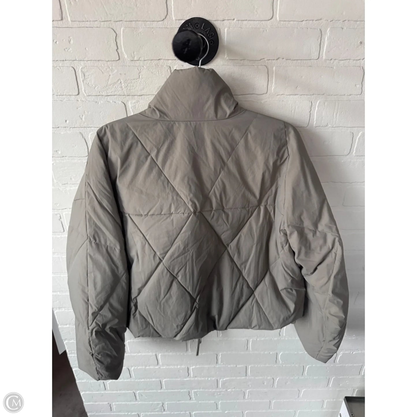 Jacket Puffer & Quilted By Shein In Green & Grey, Size: M