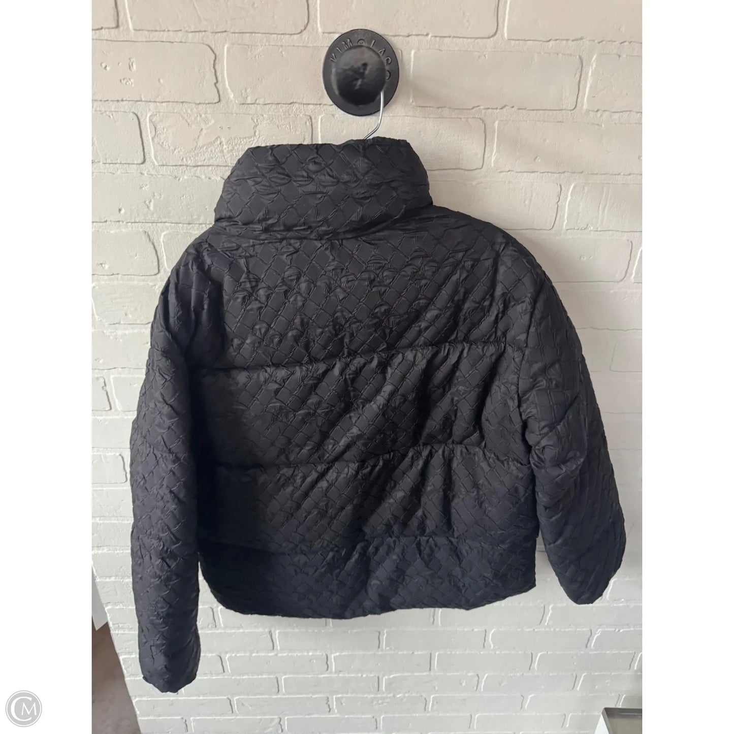 Coat Puffer & Quilted By Shein In Black & Silver, Size: M