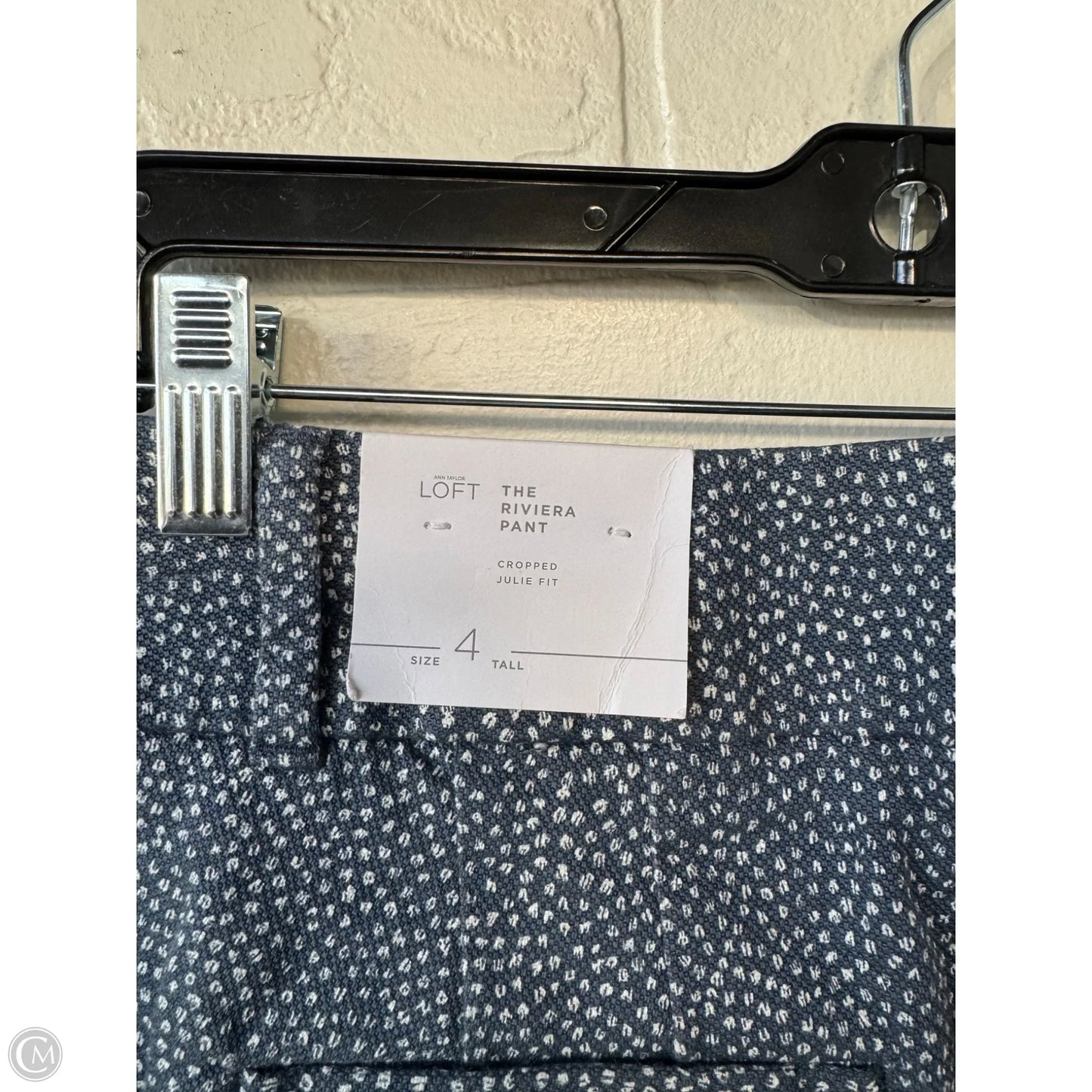 Pants Cropped By Loft In Blue & White, Size: 4l
