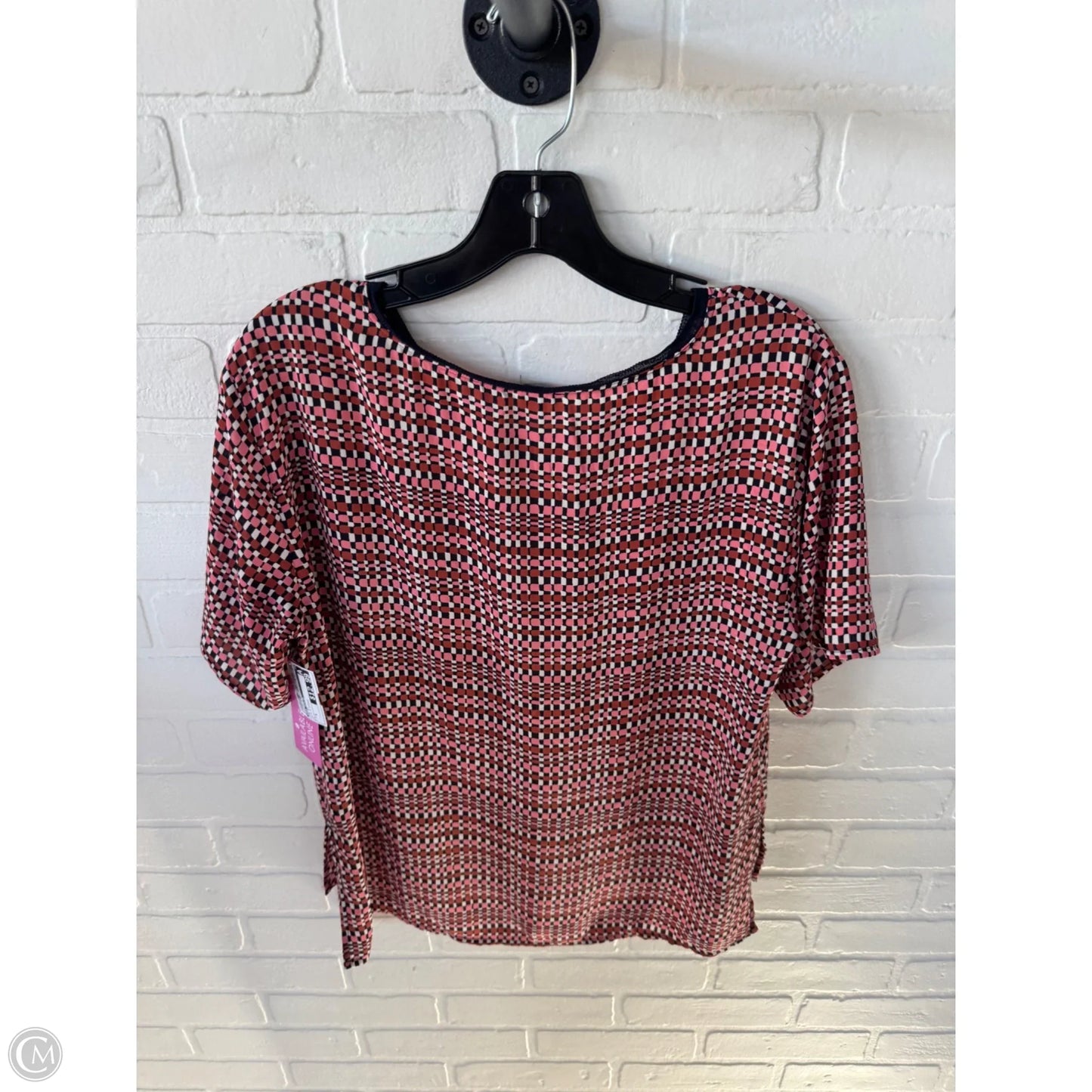 Top Short Sleeve By Ann Taylor In Blue & Orange, Size: S