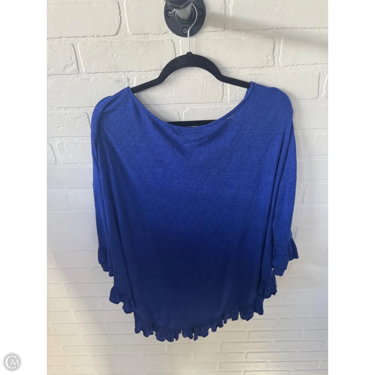 Tunic 3/4 Sleeve By Clothes Mentor In Blue, Size: L