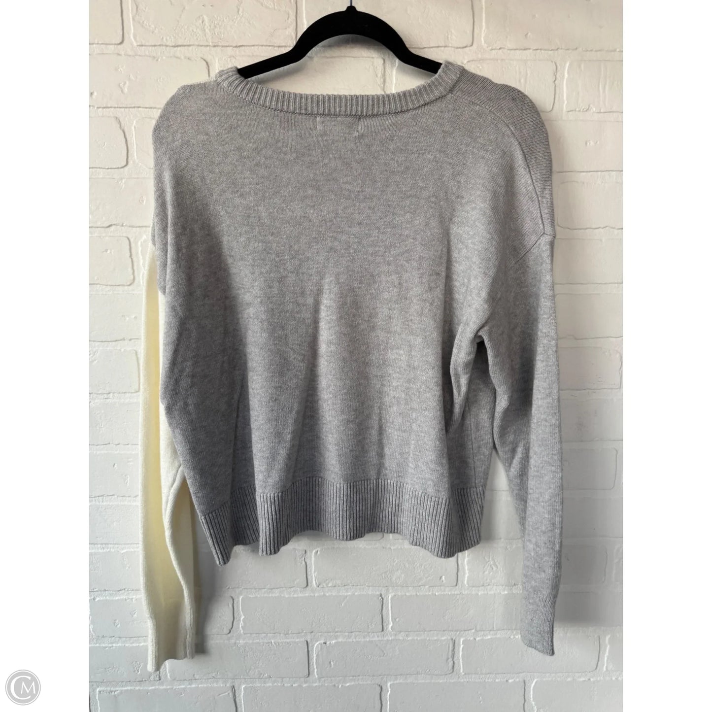 Sweater By Poof In Cream & Grey, Size: L