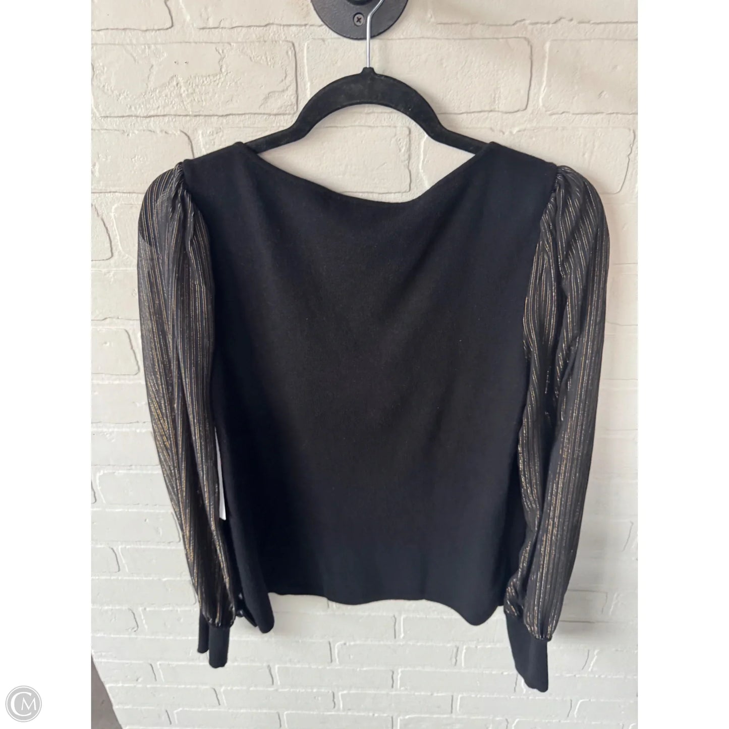 Sweater By Ann Taylor In Black & Gold, Size: L