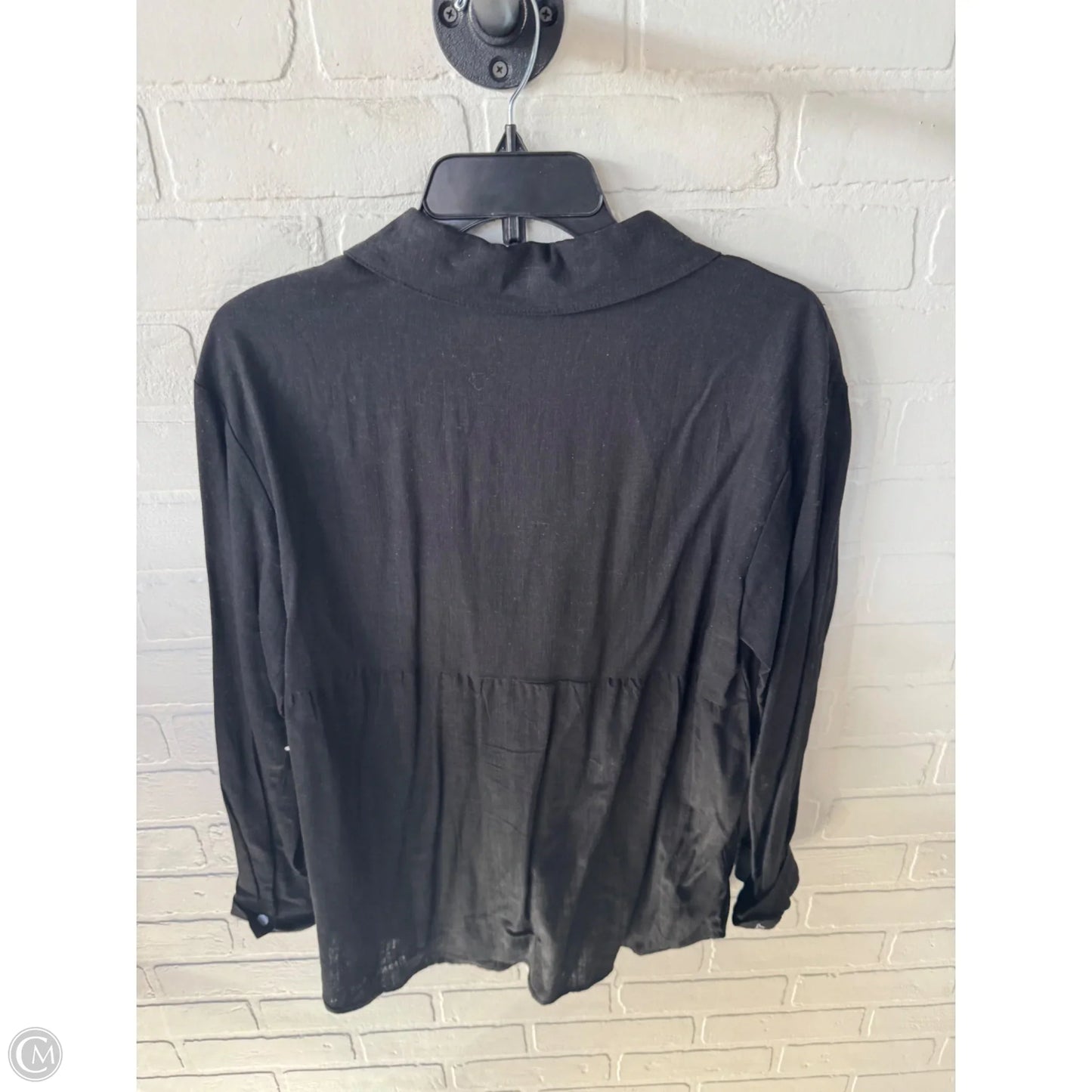 Top Long Sleeve By Cme In Black, Size: L
