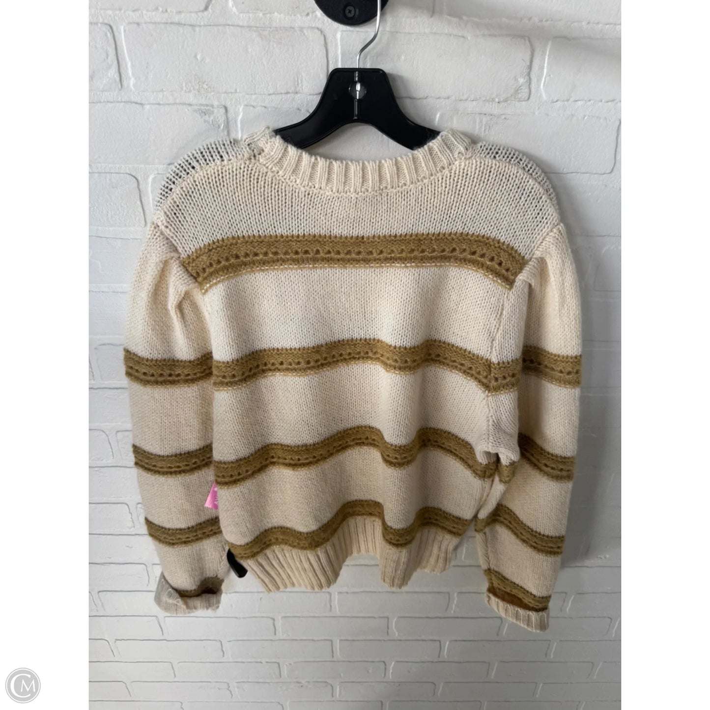 Sweater By See And Be Seen In Cream & Tan, Size: M