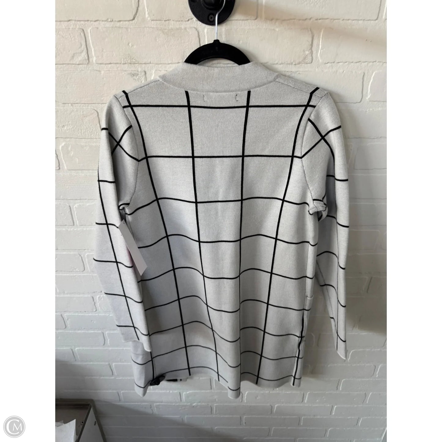 Sweater Cardigan By Tahari In Black & White, Size: S