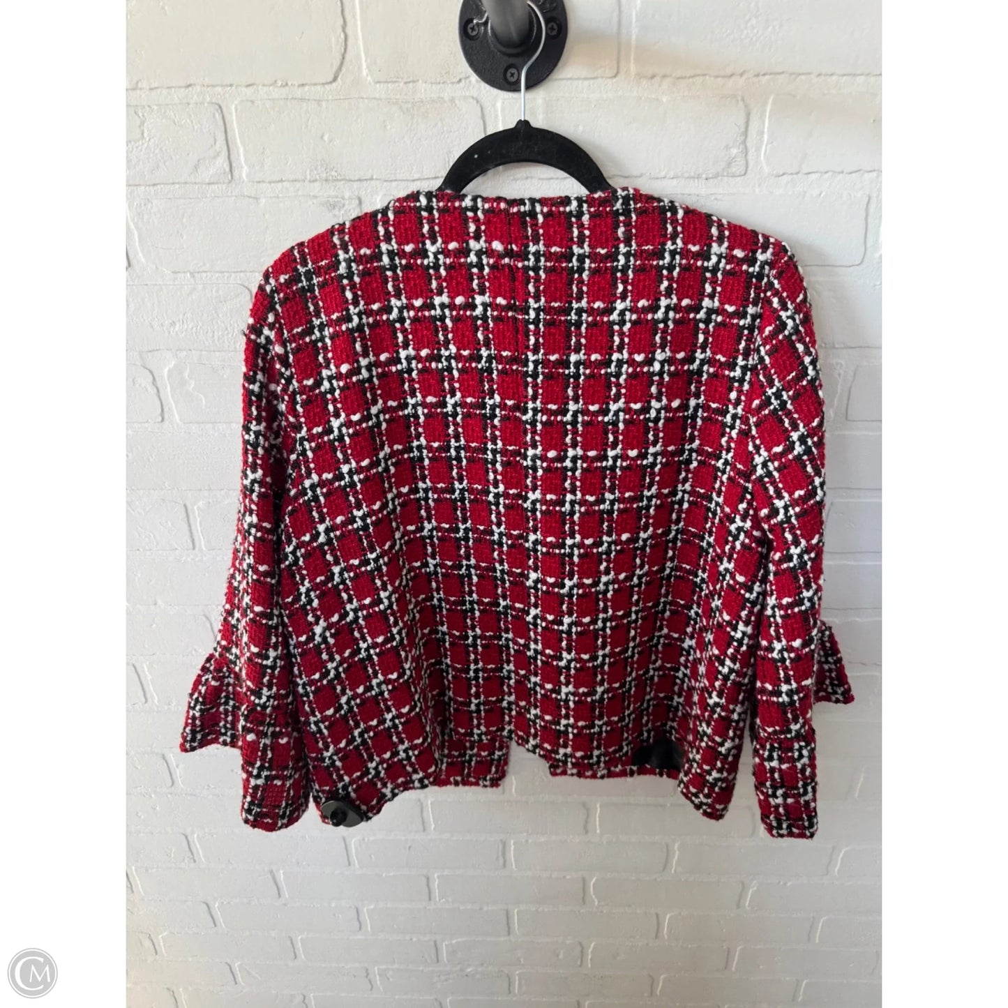 Blazer By Clothes Mentor In Red & White, Size: M