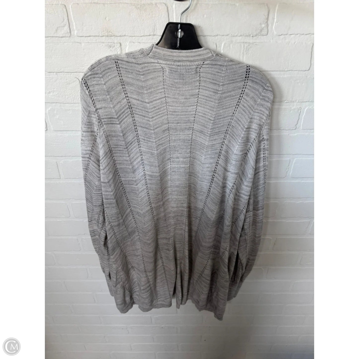 Sweater Cardigan By Apt 9 In Cream & Grey, Size: Xl