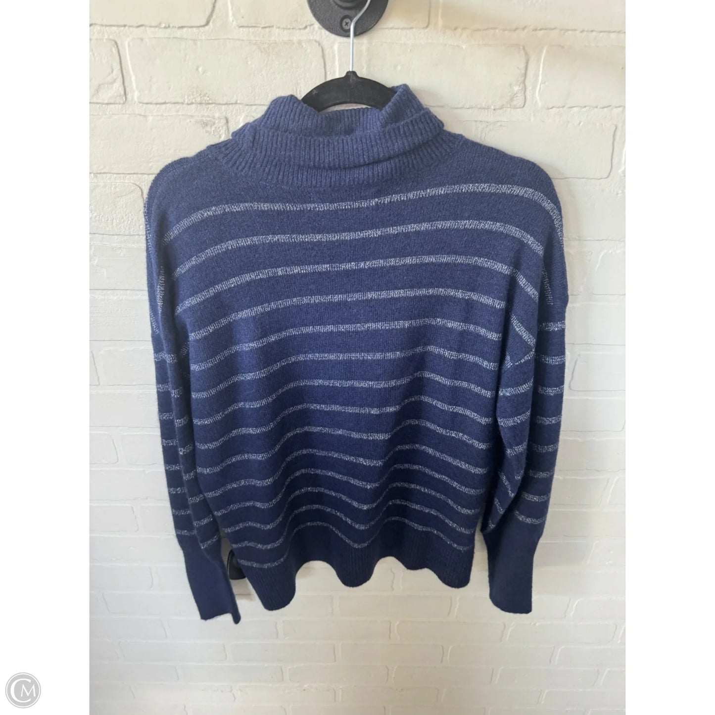 Sweater By Loft In Blue & Silver, Size: S