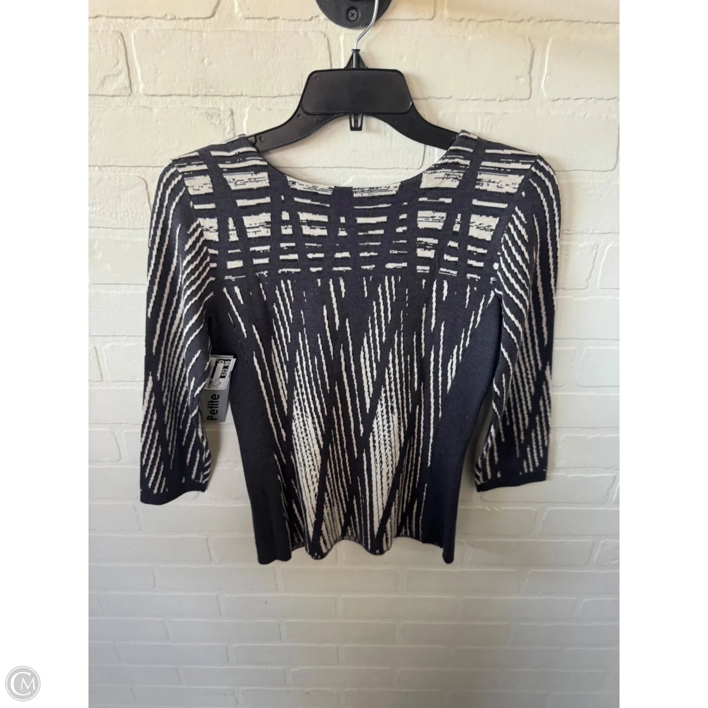 Sweater By Nic + Zoe In Grey & White, Size: Xsp
