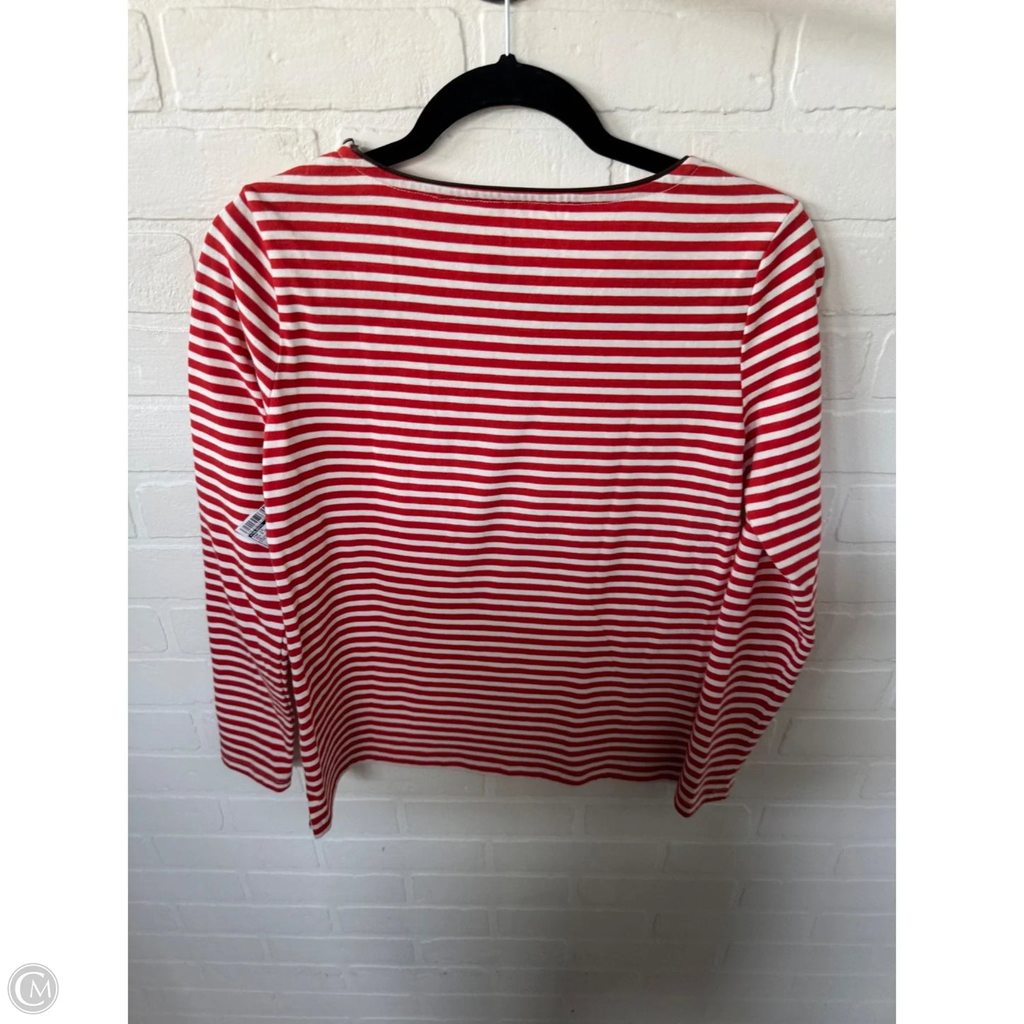 Top Long Sleeve By Talbots In Red & White, Size: Xs