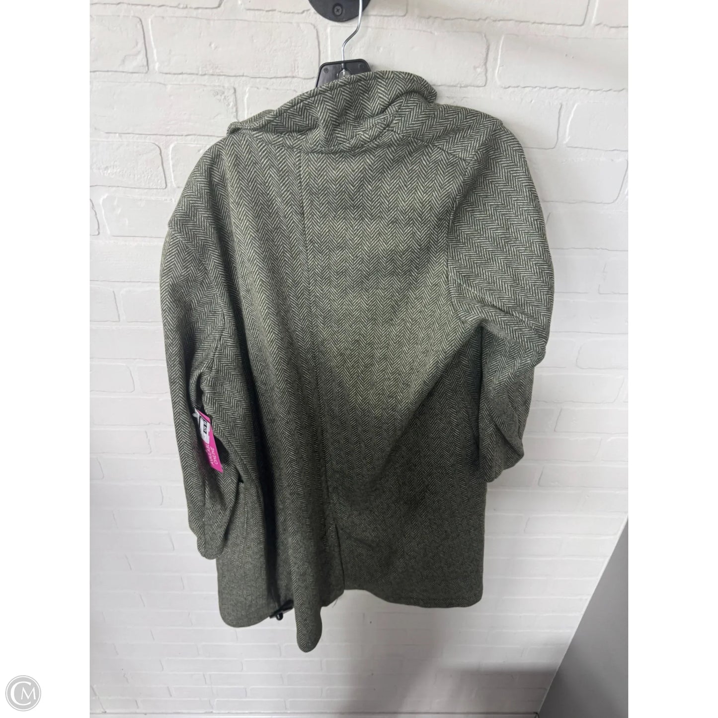 Coat Peacoat By Lands End In Green, Size: 1x
