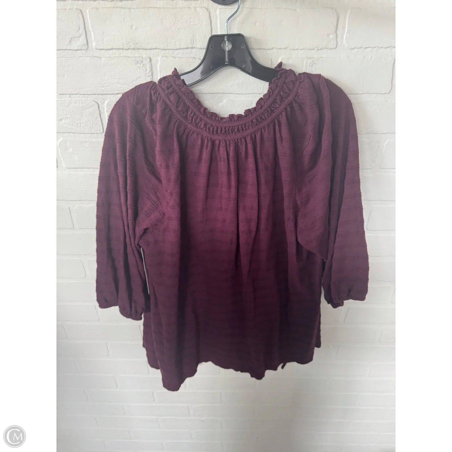 Top 3/4 Sleeve By Lane Bryant In Maroon, Size: 1x