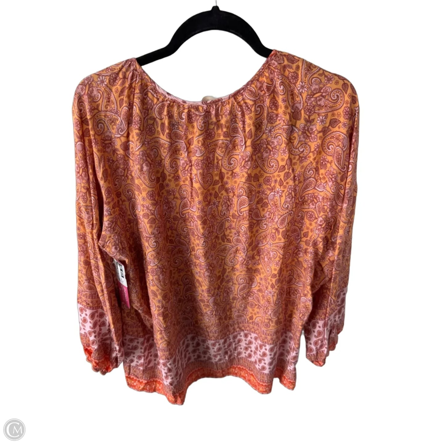 Top Long Sleeve By Clothes Mentor In Orange & Pink, Size: Xl