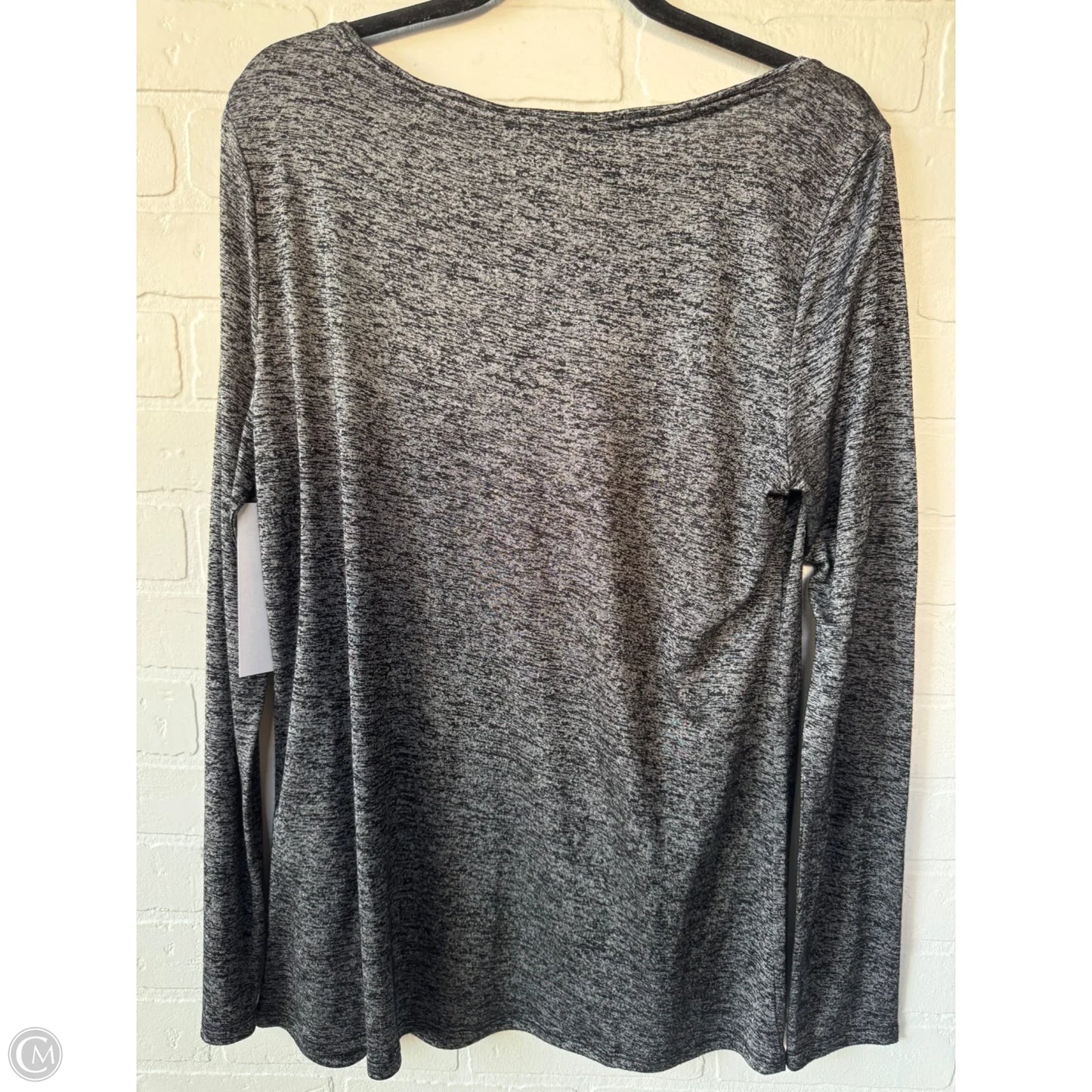 Top Long Sleeve Basic By White House Black Market In Black & Silver, Size: L