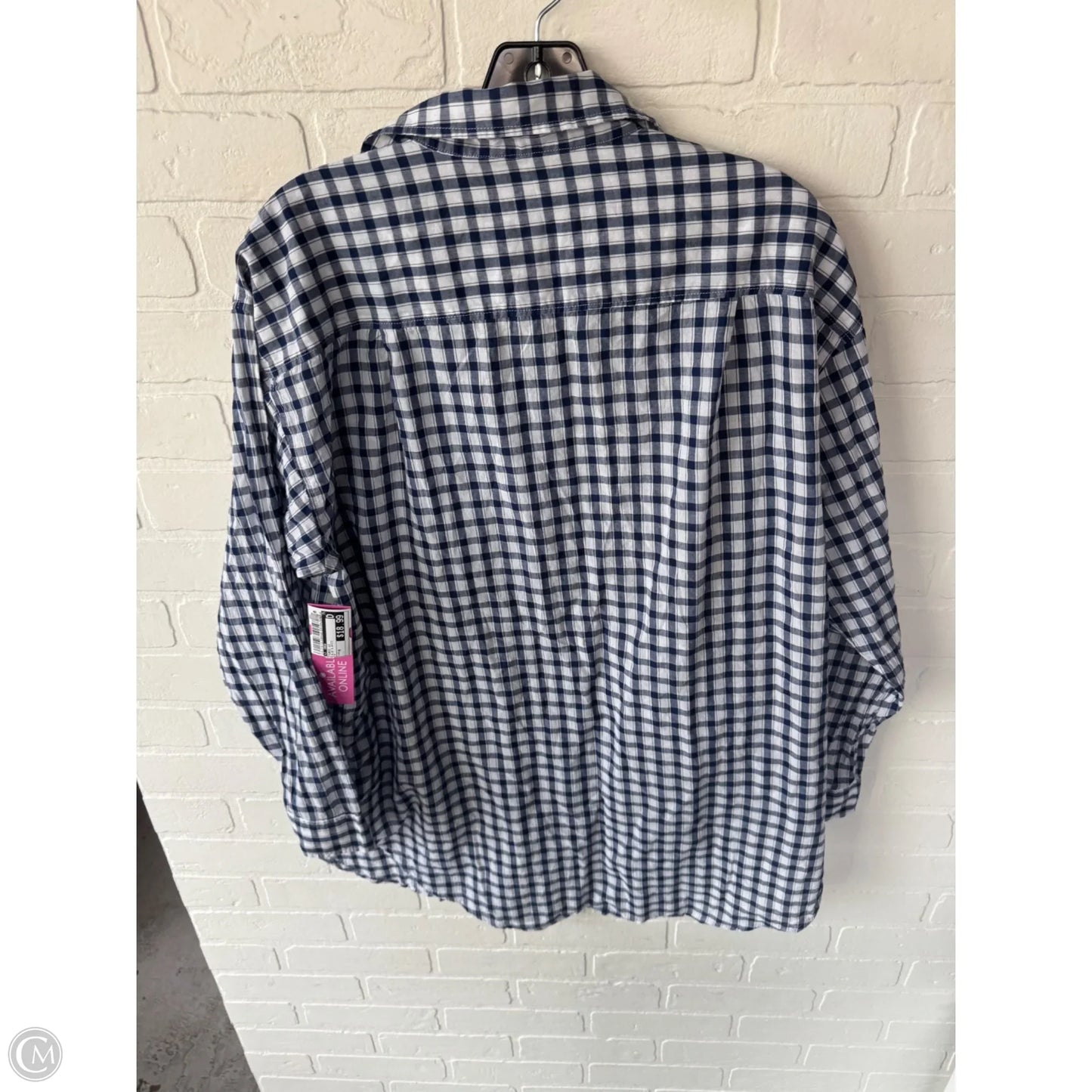 Tunic Long Sleeve By J. Crew In Blue & White, Size: M