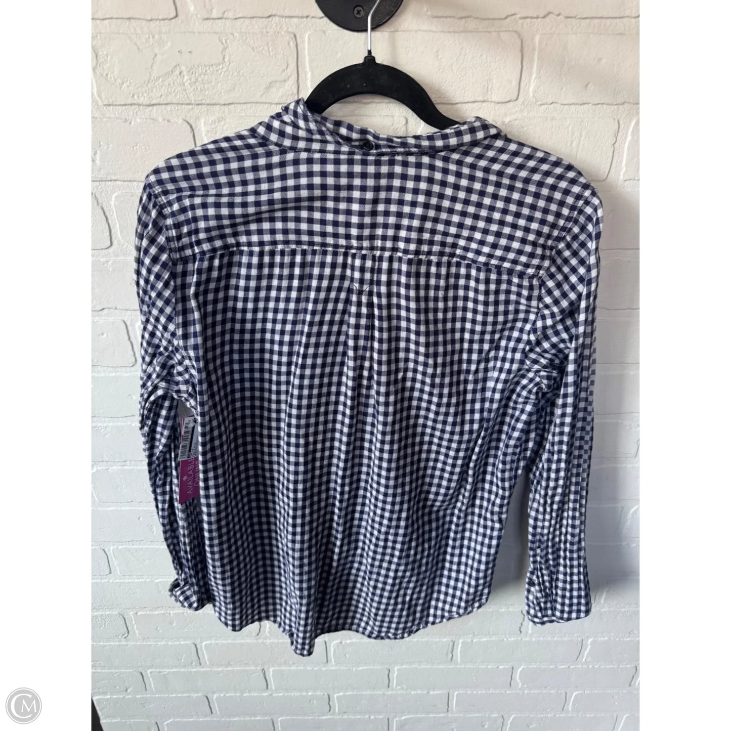 Top Long Sleeve By Gap In Blue & White, Size: L