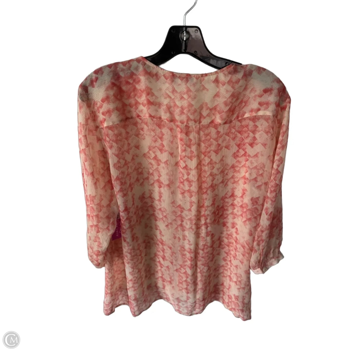 Blouse 3/4 Sleeve By Cabi In Orange & Pink, Size: M