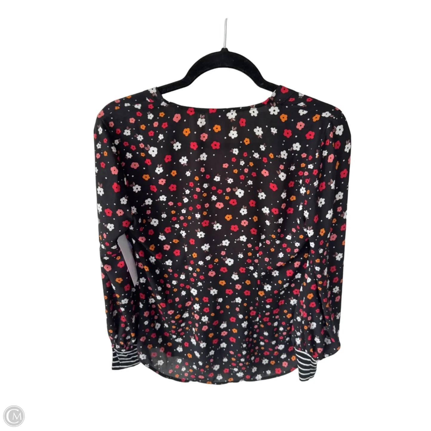 Blouse Long Sleeve By Cabi In Black & White, Size: Xs