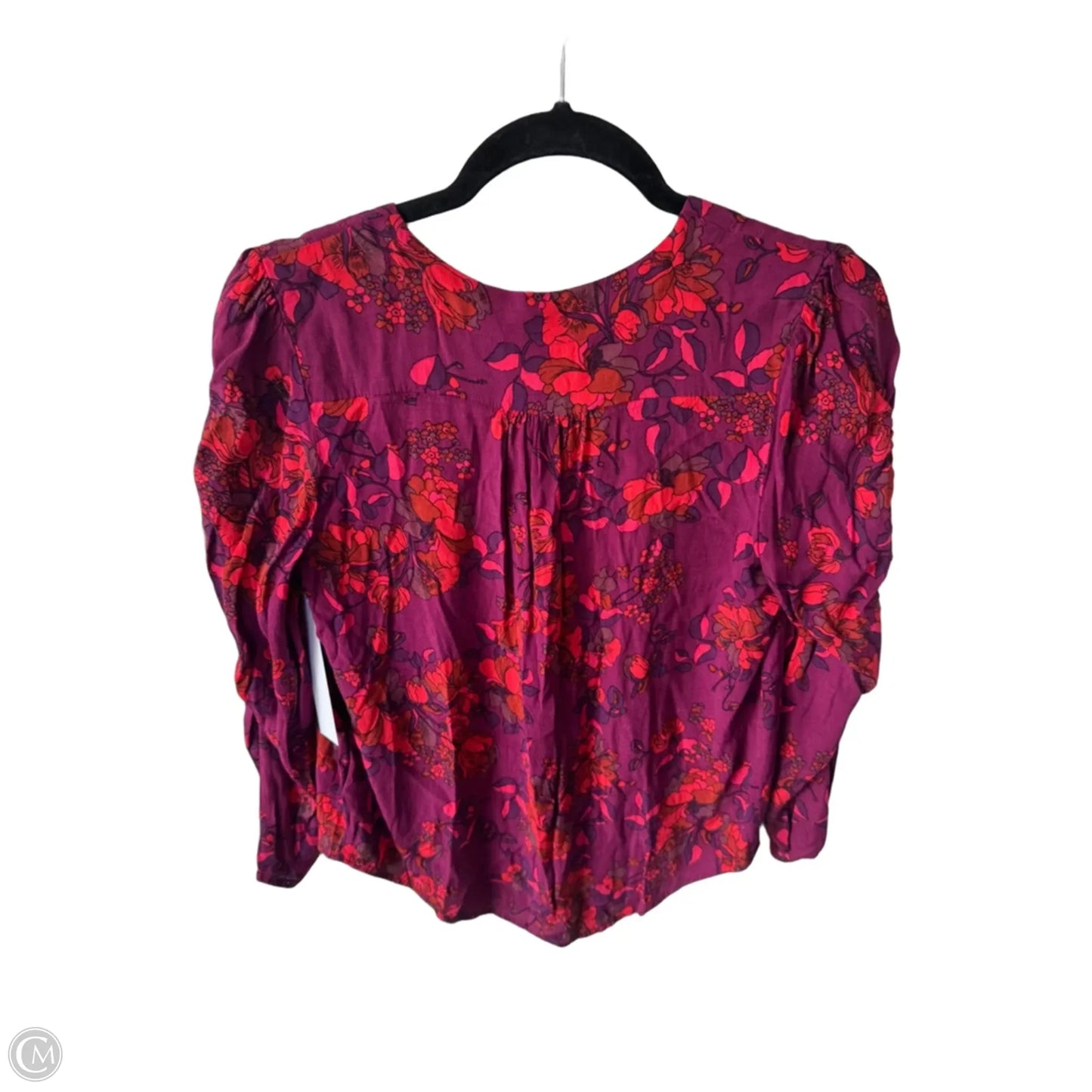 Top Long Sleeve By Maeve In Purple & Red, Size: S