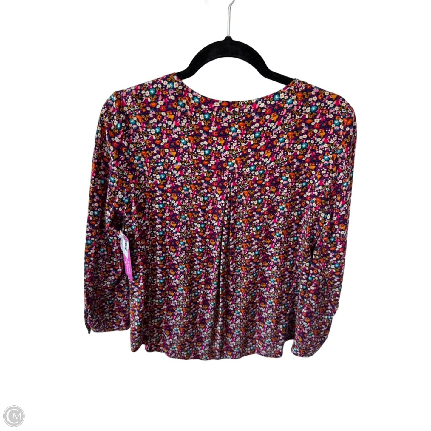 Blouse Long Sleeve By Jane And Delancey In Blue & Purple, Size: M