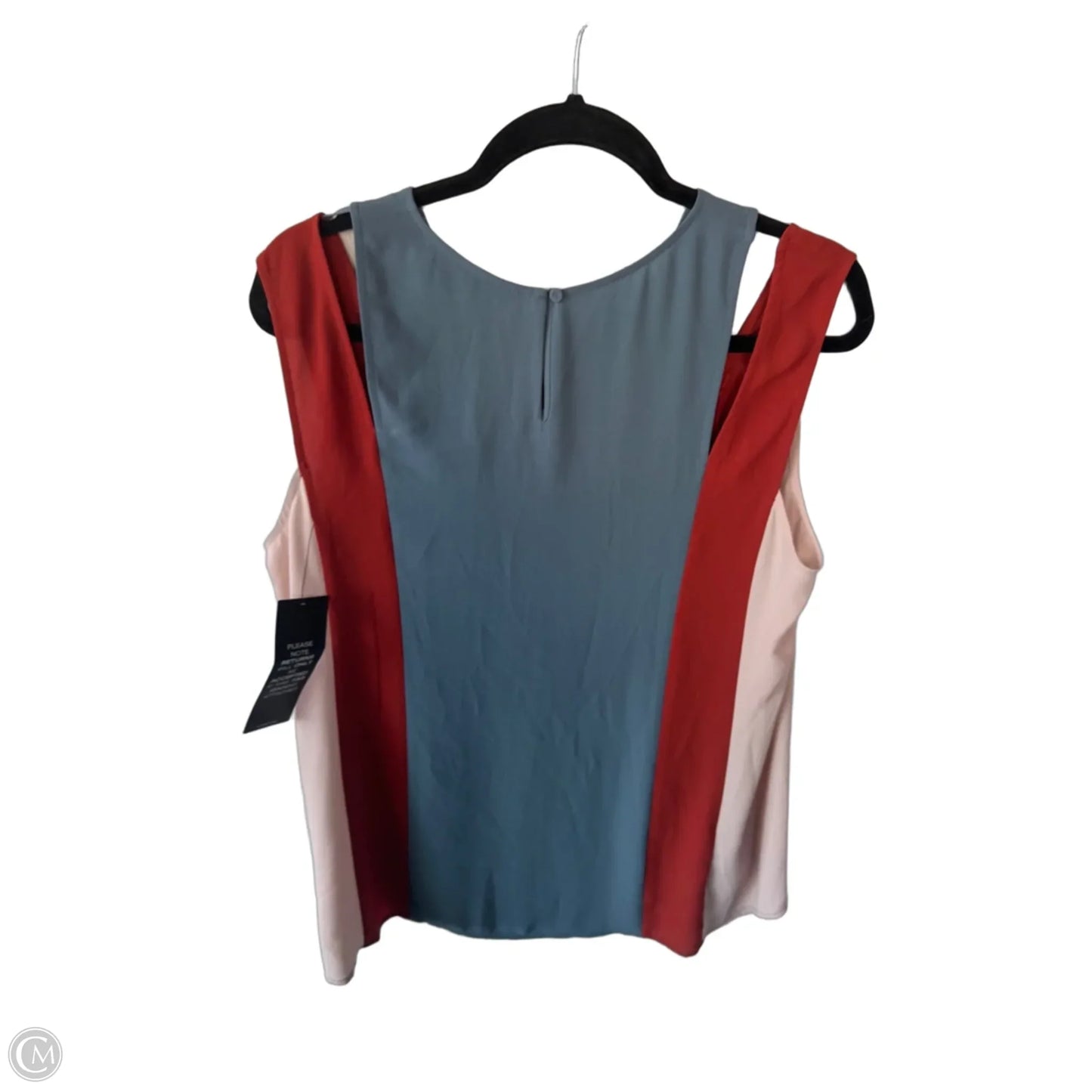 Blouse Sleeveless By Bcbgmaxazria In Blue & Orange, Size: L